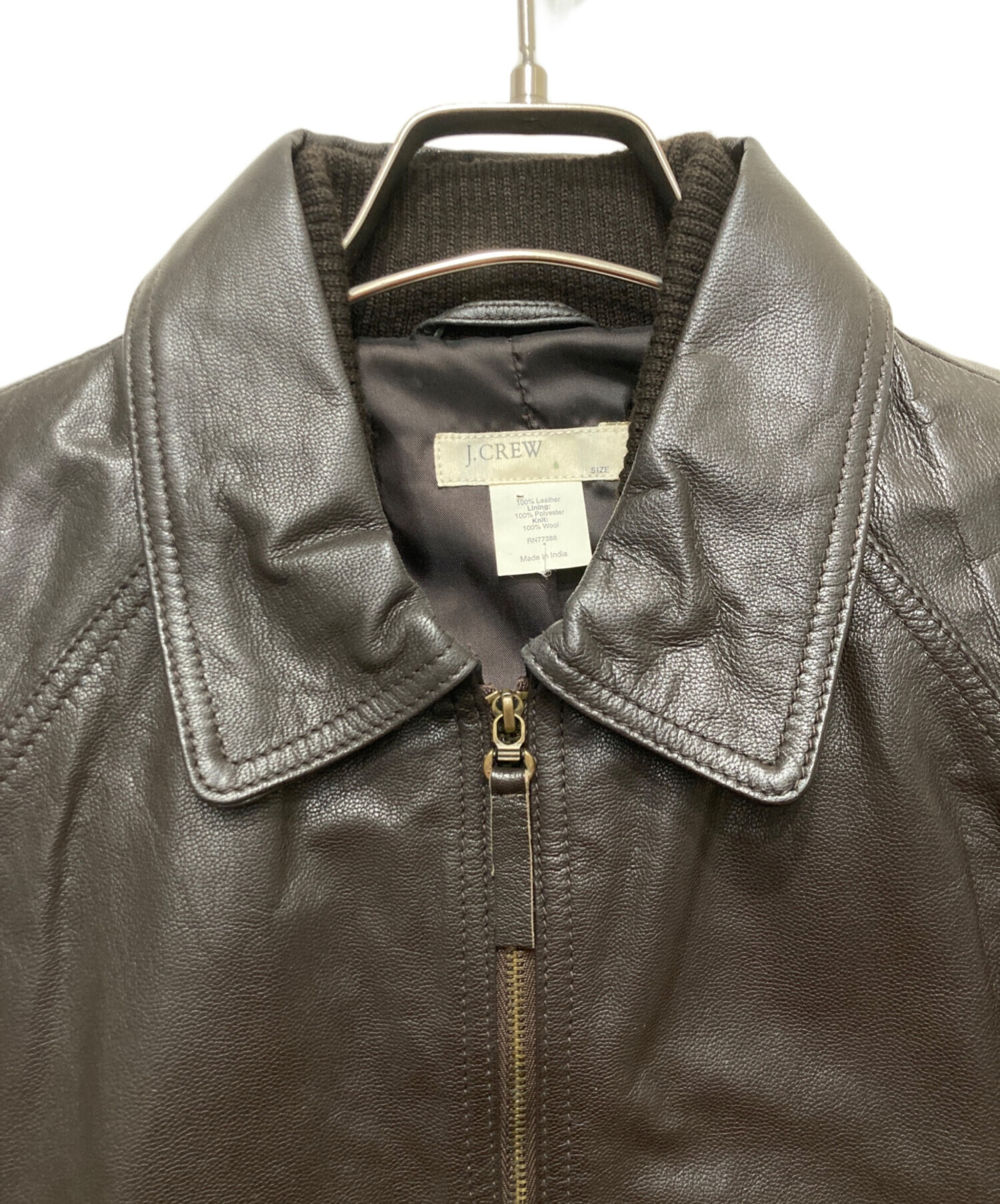 中古・古着通販】J.CREW (ジェイクルー) レザージャケット ブラウン