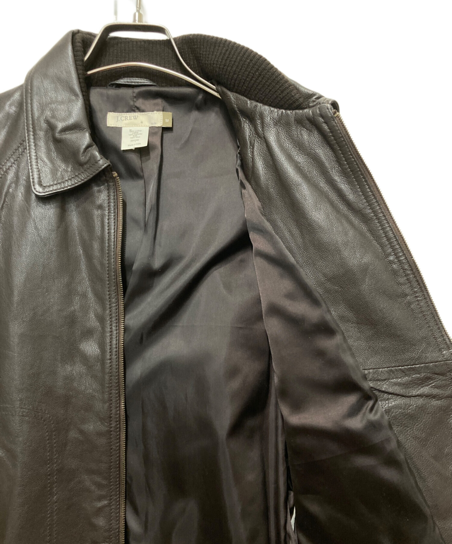 中古・古着通販】J.CREW (ジェイクルー) レザージャケット ブラウン 
