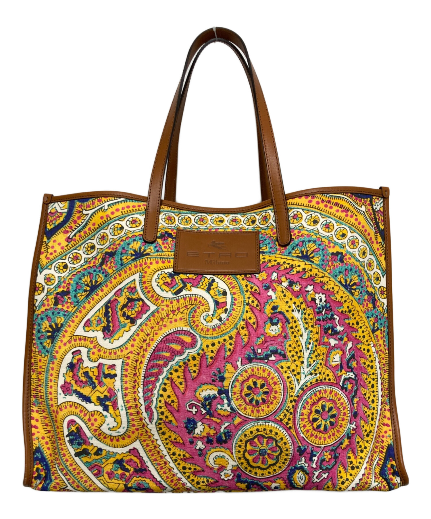 中古・古着通販】ETRO (エトロ) ペイズリー柄トートバッグ イエロー