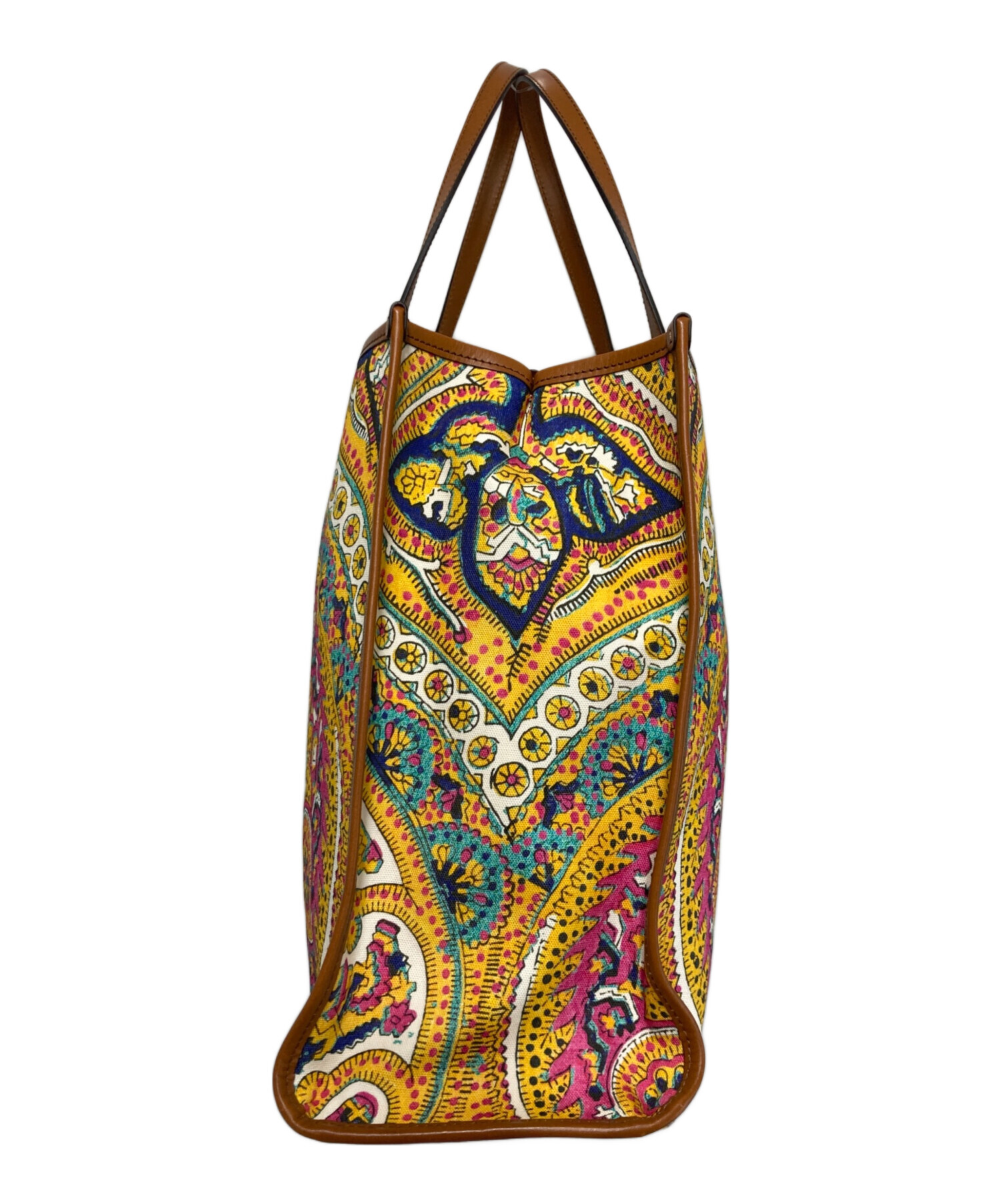 中古・古着通販】ETRO (エトロ) ペイズリー柄トートバッグ イエロー