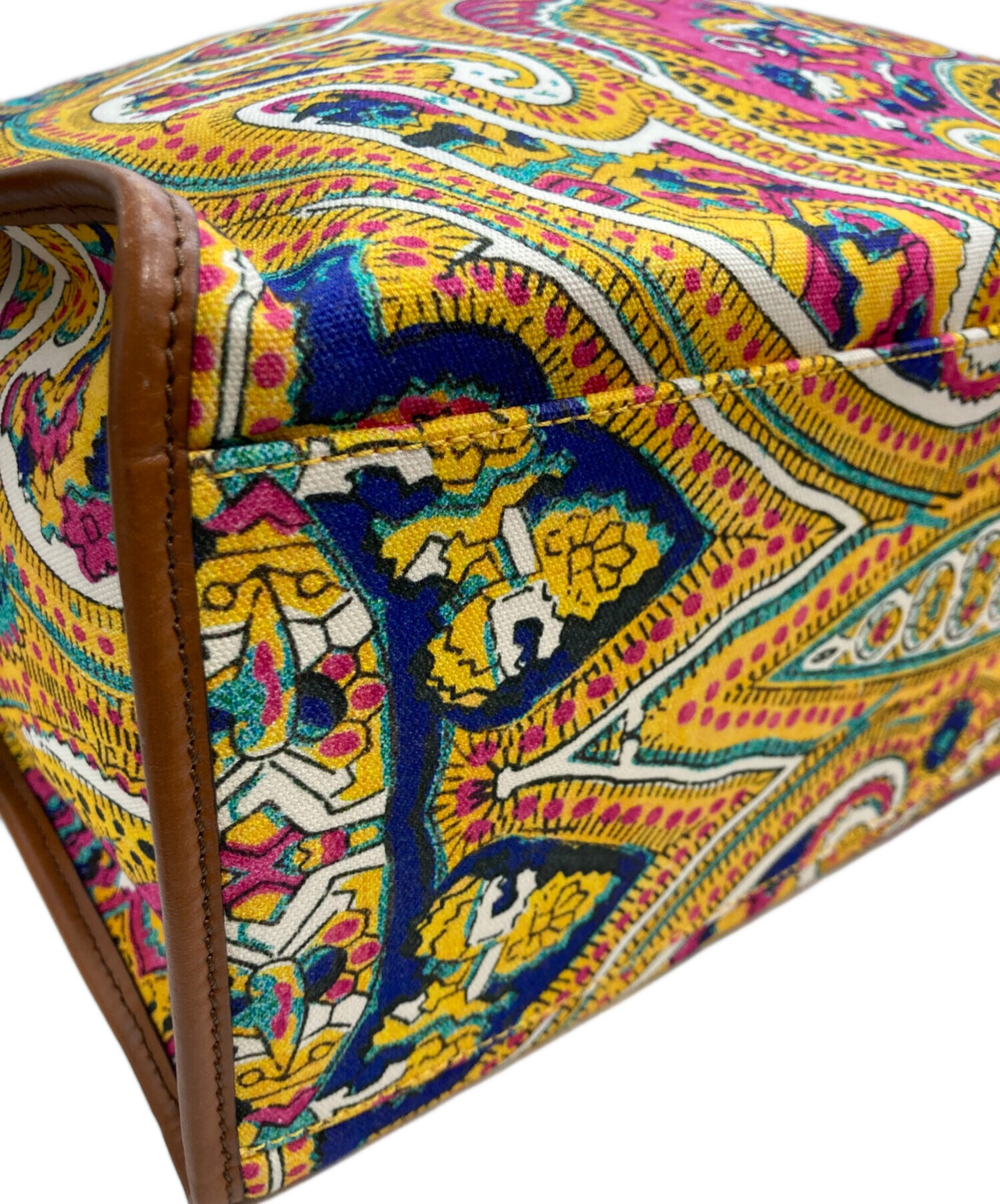 中古・古着通販】ETRO (エトロ) ペイズリー柄トートバッグ イエロー