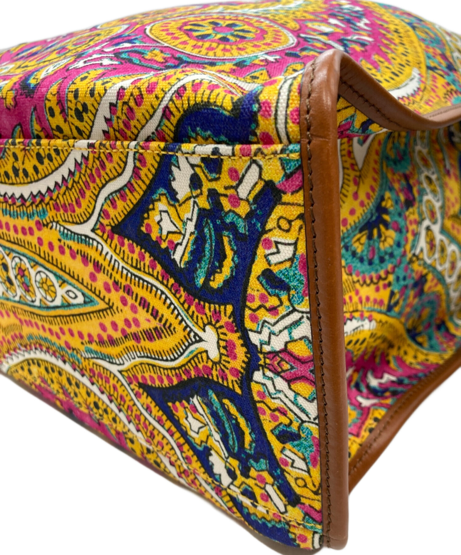 中古・古着通販】ETRO (エトロ) ペイズリー柄トートバッグ イエロー