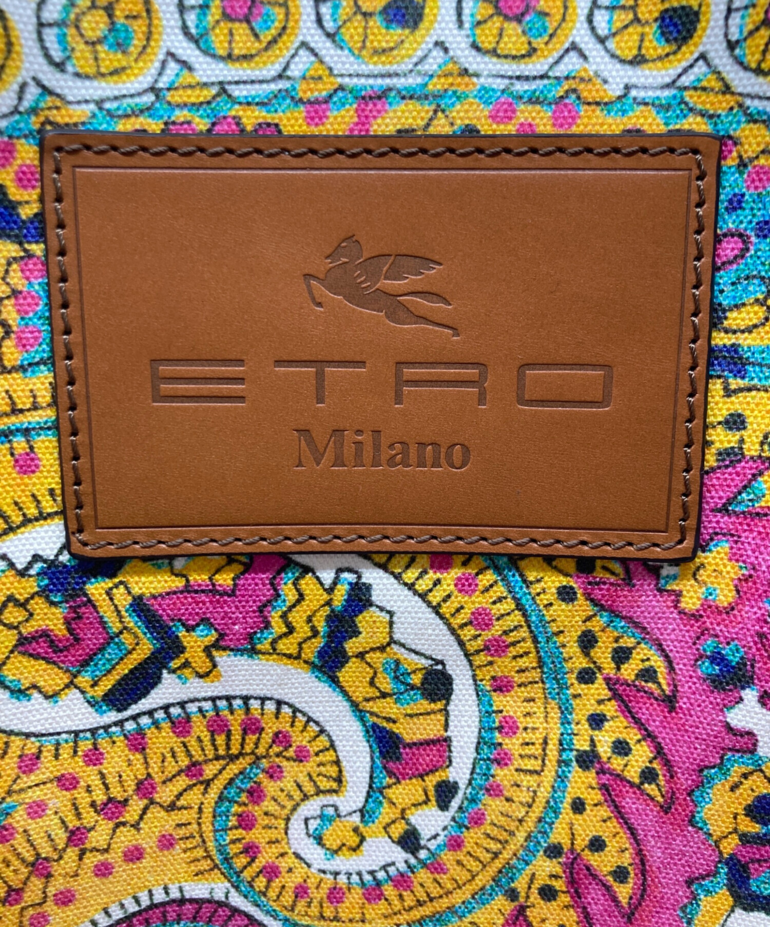 中古・古着通販】ETRO (エトロ) ペイズリー柄トートバッグ イエロー