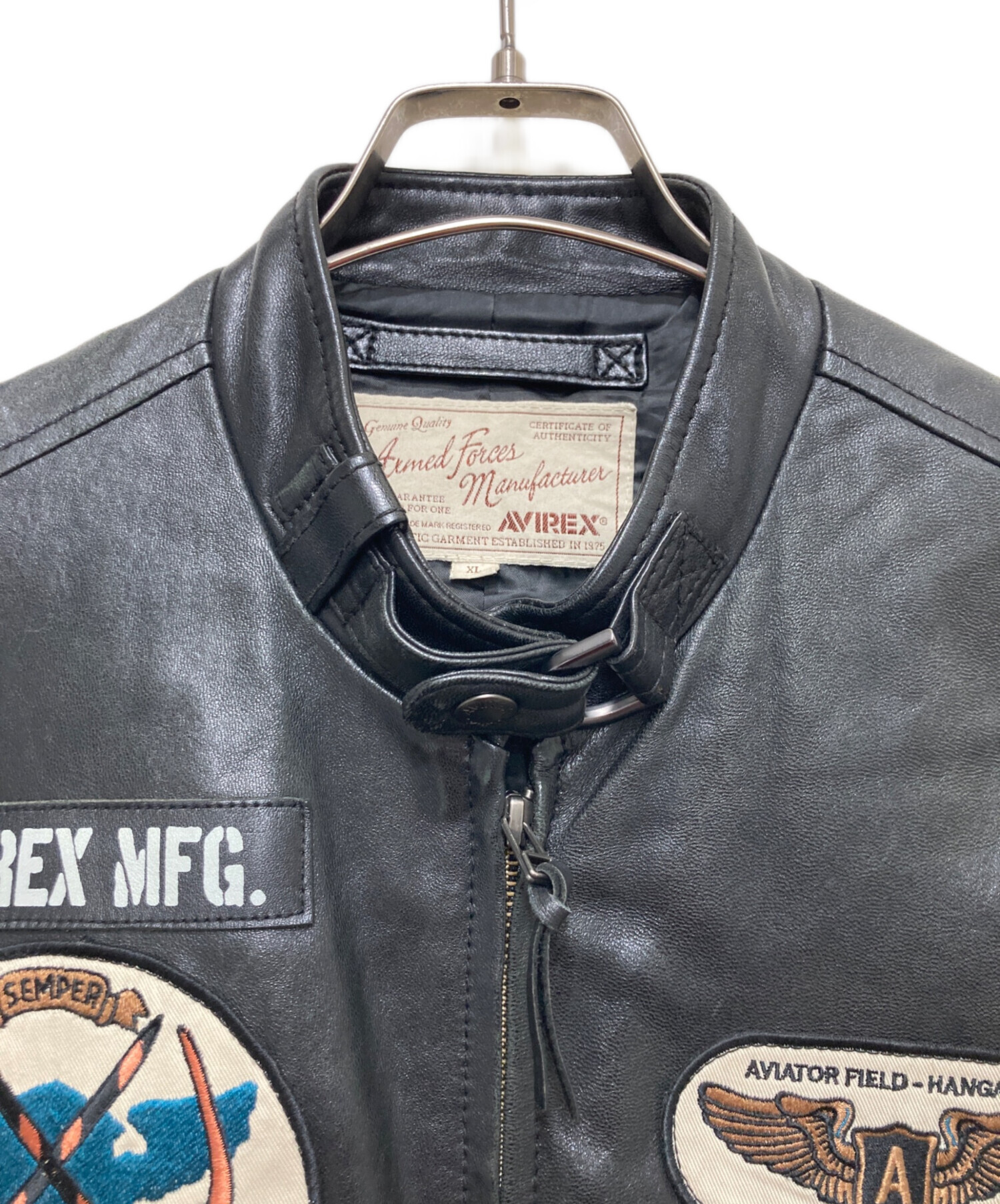 中古・古着通販】AVIREX (アヴィレックス) ラムスキン パッチド