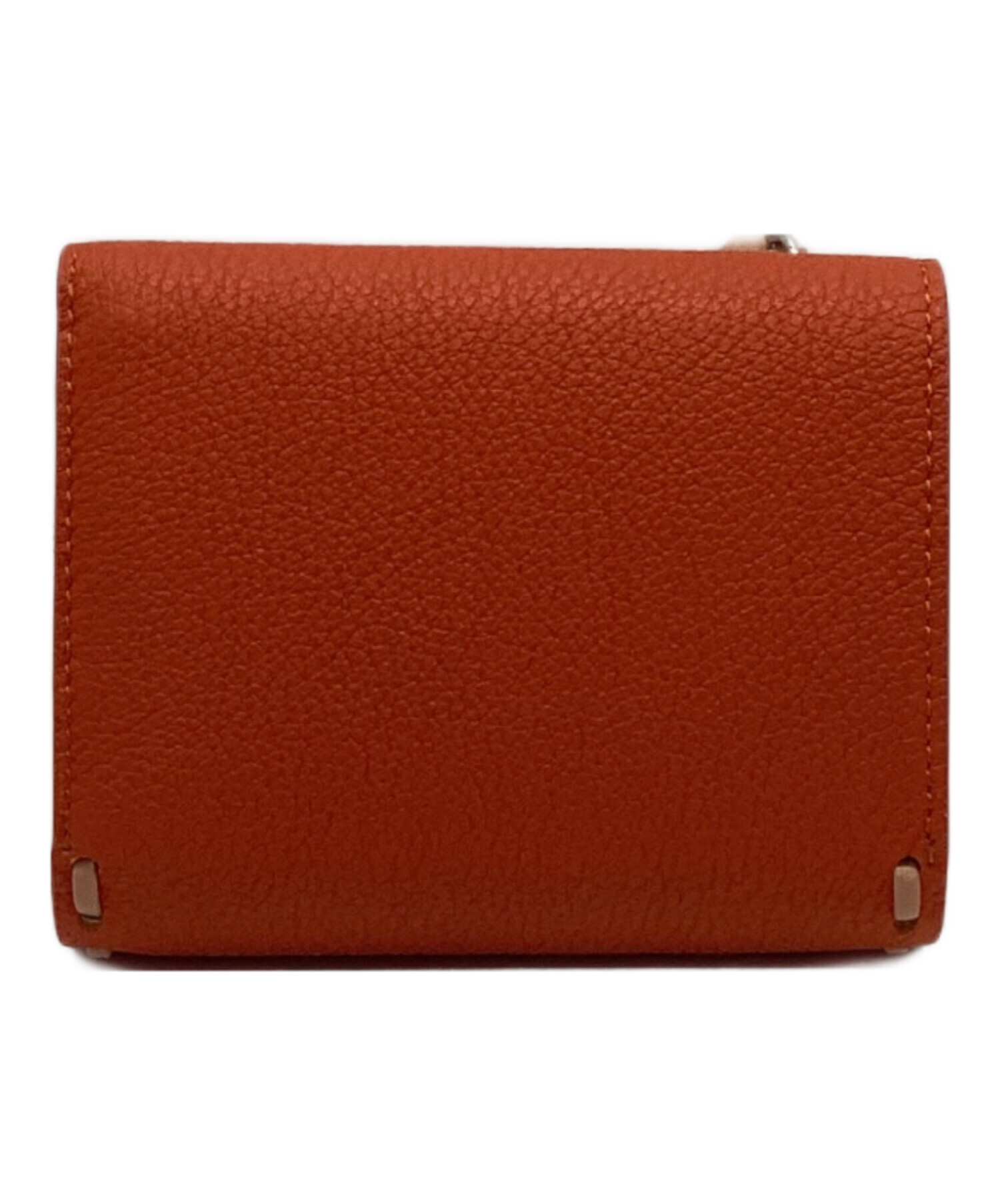 FENDI ピーカブー マイクロ 三つ折り財布 オレンジ 中古・古着通販】FENDI (フェンディ) ピーカブーマイクロ三つ折り財布
