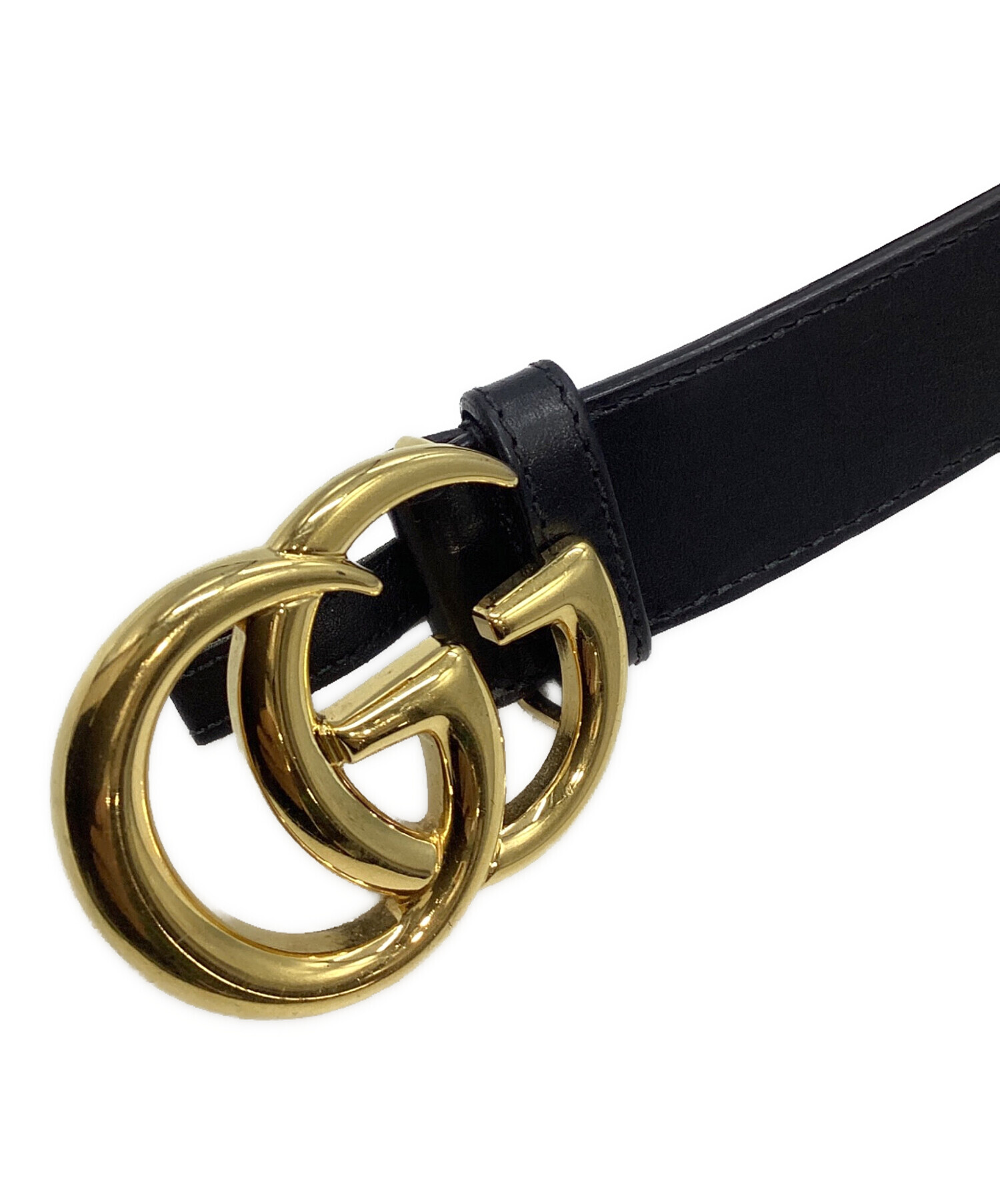 中古・古着通販】GUCCI (グッチ) ダブルGベルト ブラック サイズ:75