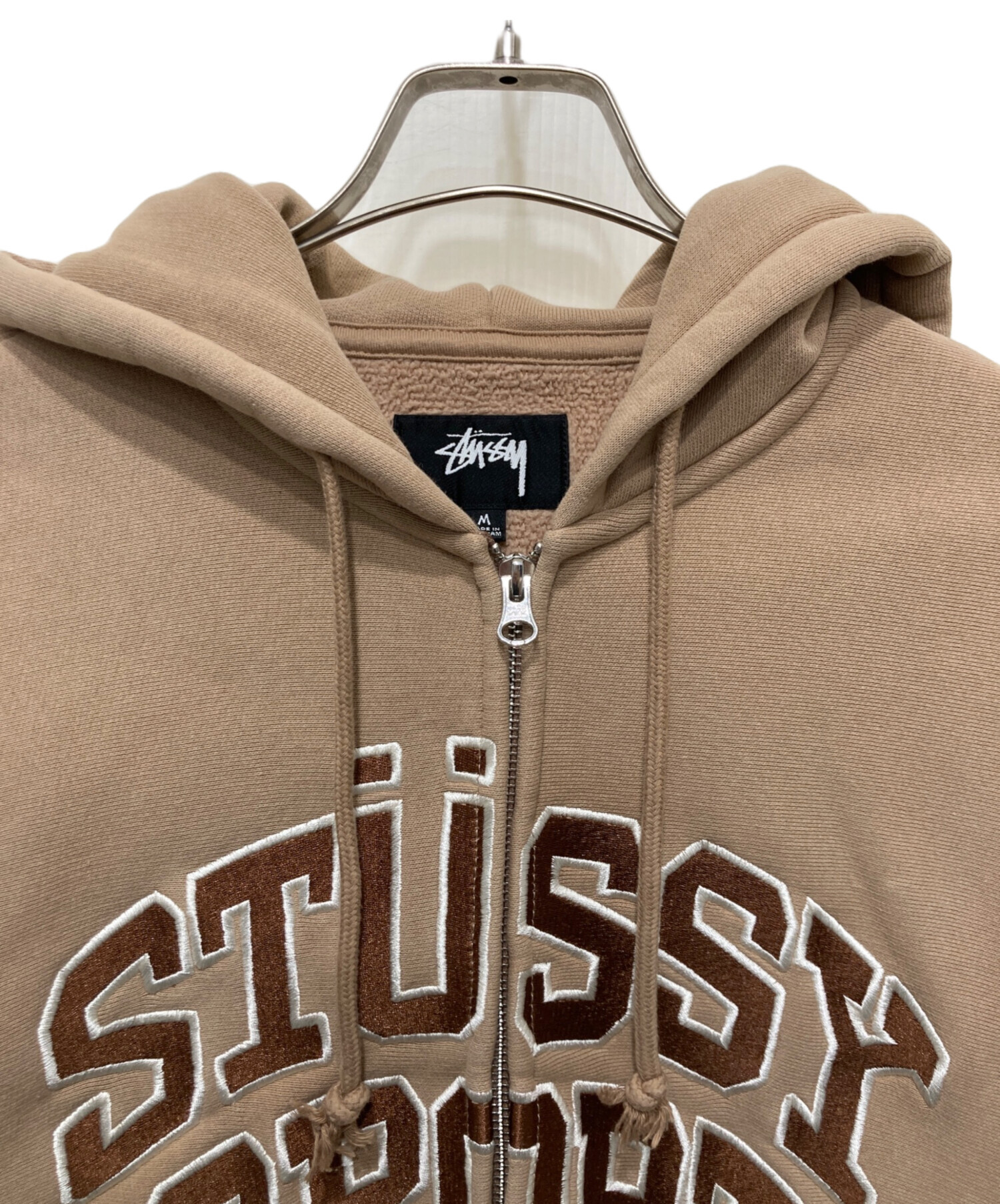 中古・古着通販】stussy (ステューシー) ロゴジップフーディ ベージュ