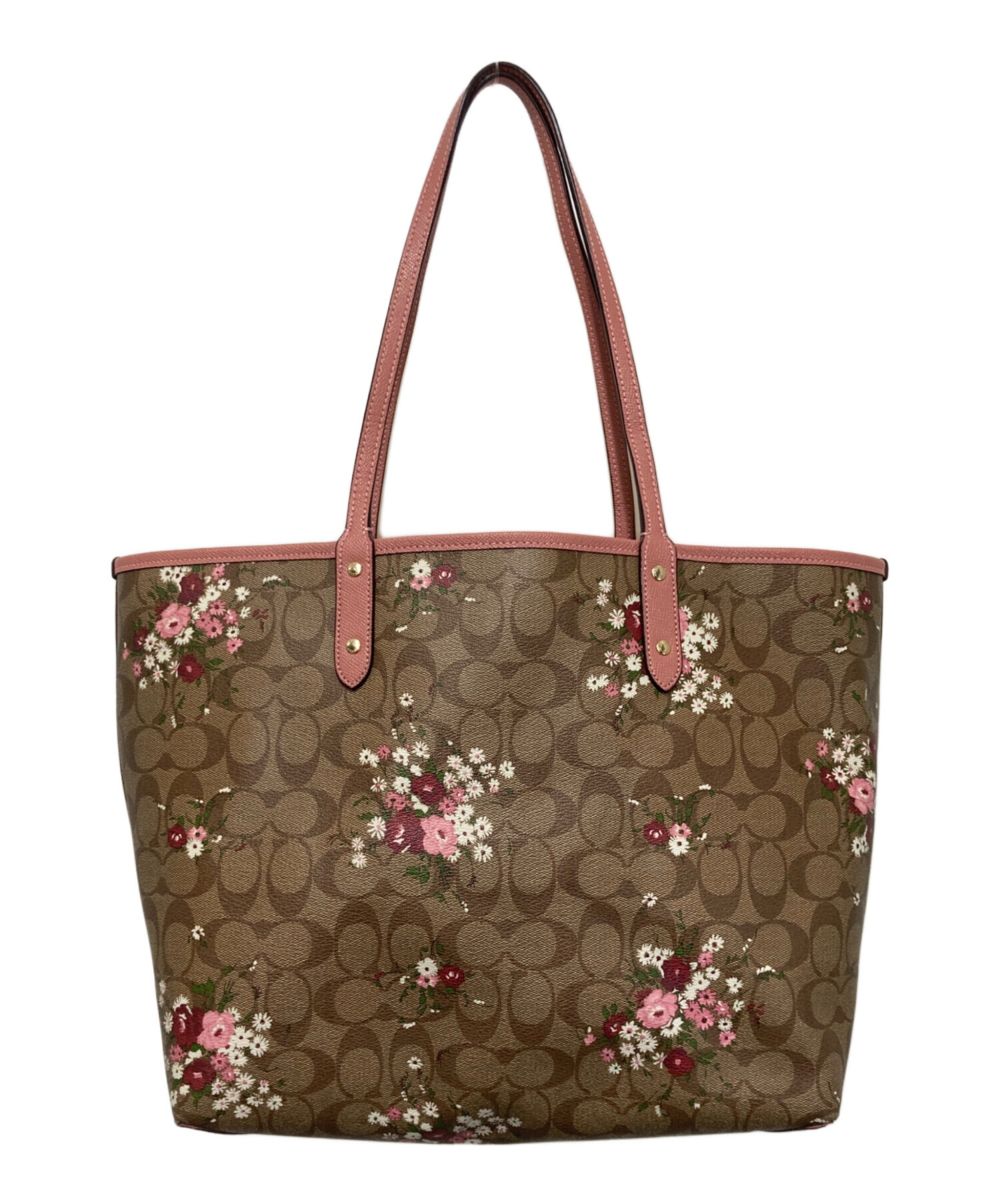 中古・古着通販】COACH (コーチ) リバーシブルトートバッグ ピンク 