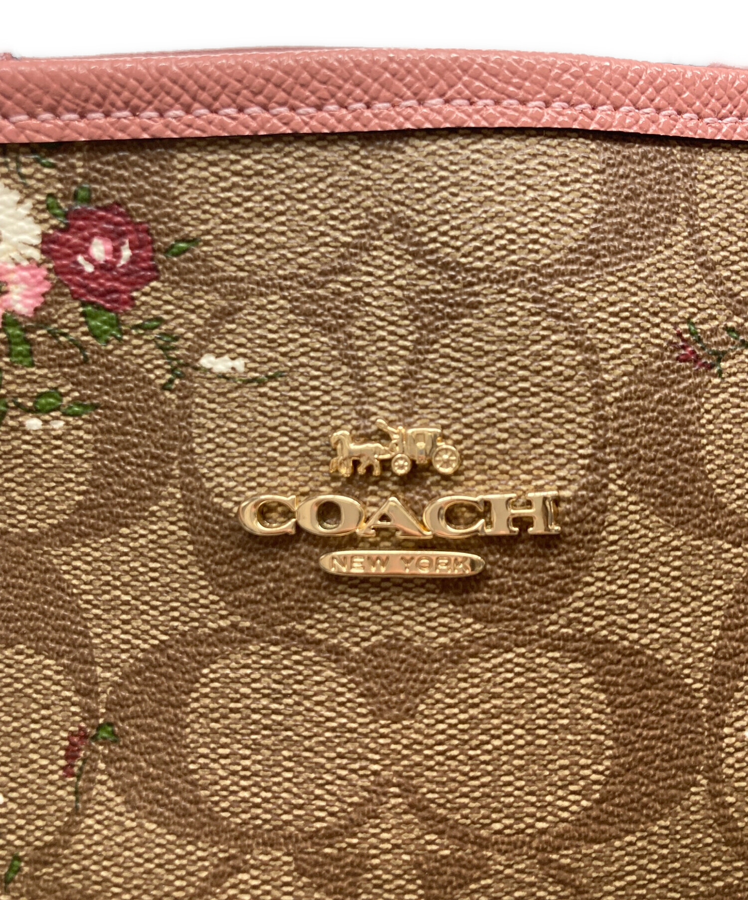 中古・古着通販】COACH (コーチ) リバーシブルトートバッグ ピンク