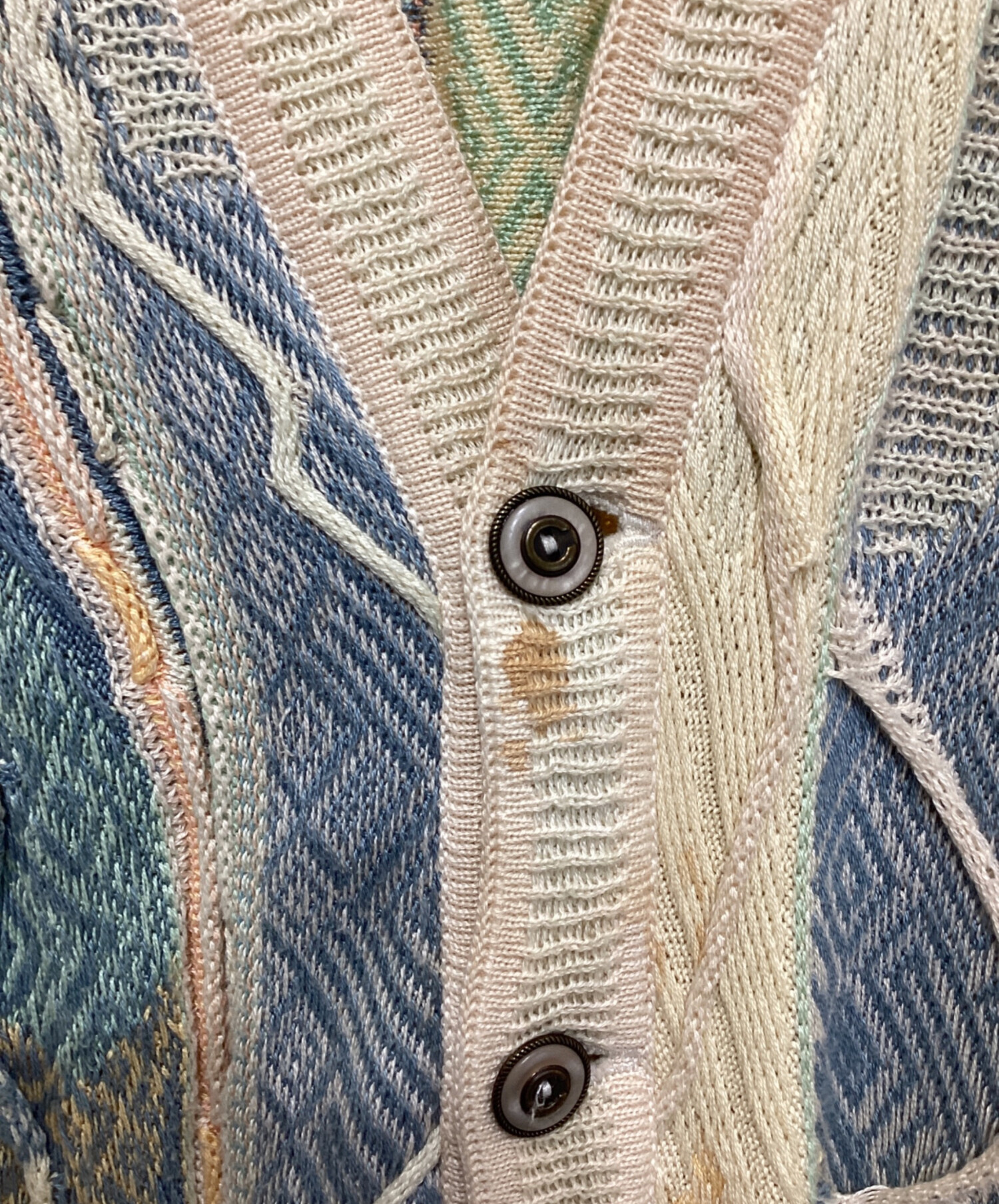 中古・古着通販】COOGI (クージー) 3Dニットベスト アイボリー×ブルー