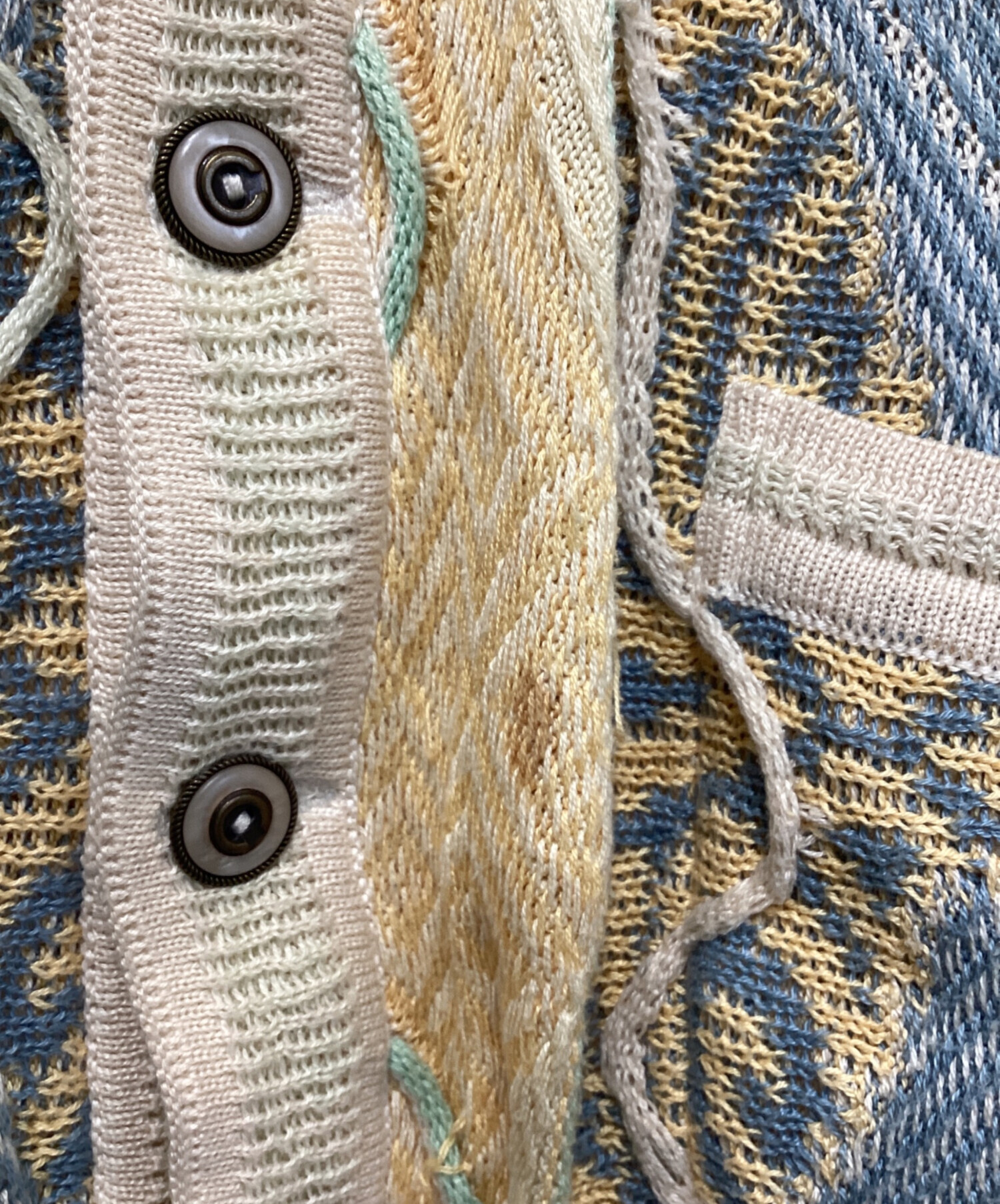中古・古着通販】COOGI (クージー) 3Dニットベスト アイボリー×ブルー