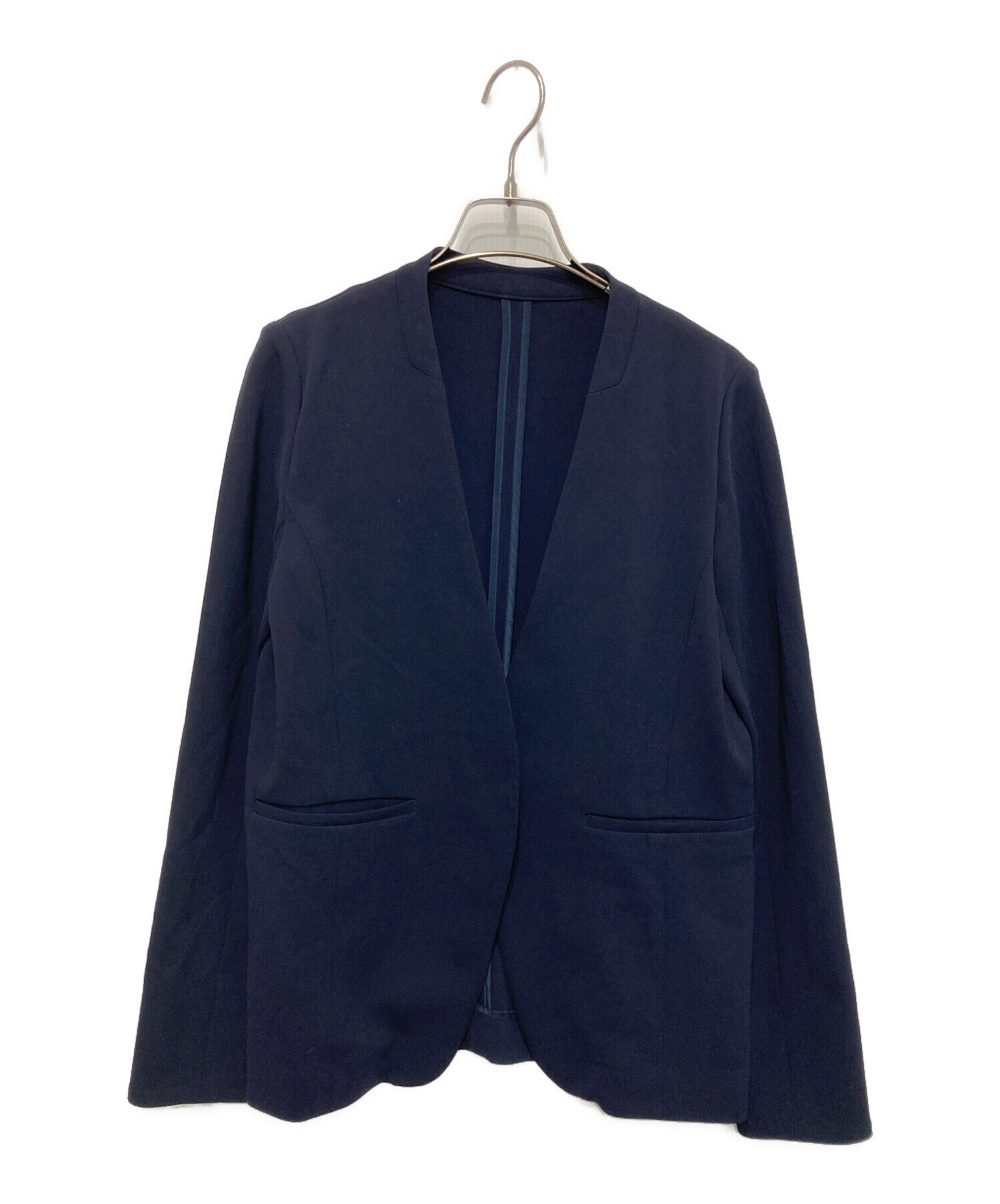 中古・古着通販】SOEJU (ソージュ) ノーカラージャケット ネイビー