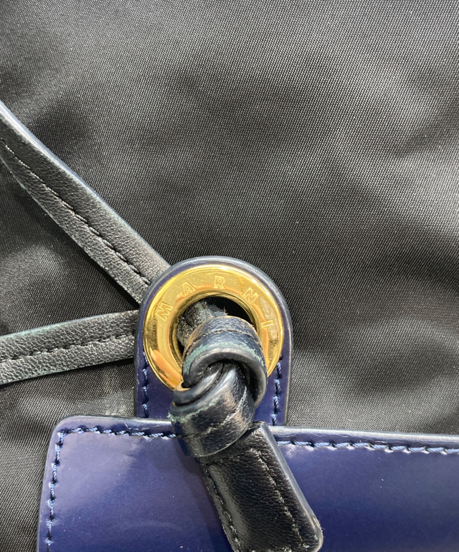中古・古着通販】MARNI (マルニ) 巾着型ナイロンバックパック ブラック