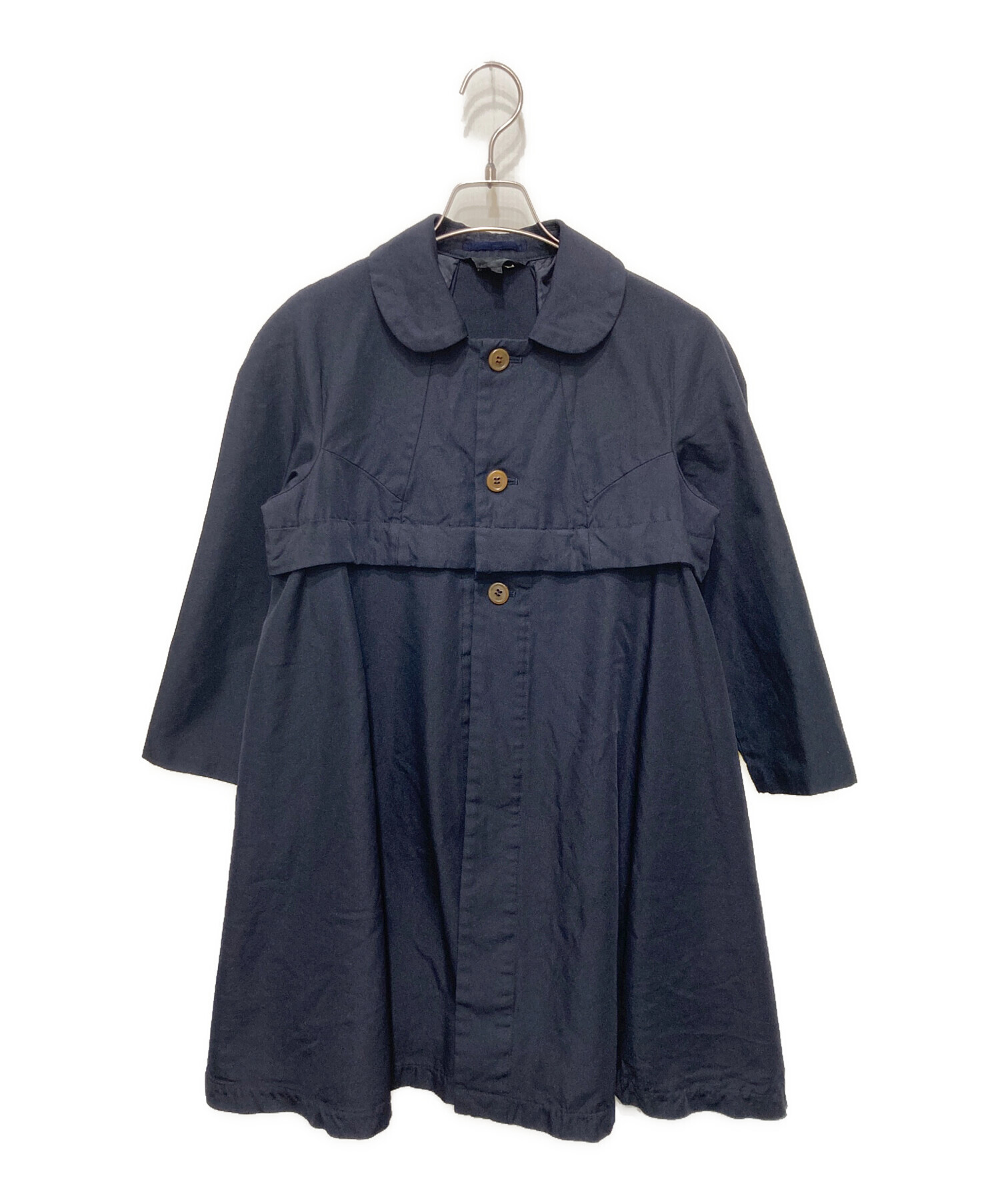 コムデギャルソンコムデギャルソン ポリ縮絨 コート コムコム 丸襟 中古・古着通販】COMME des GARCONS (コムデギャルソン) 縮絨ポリ丸襟
