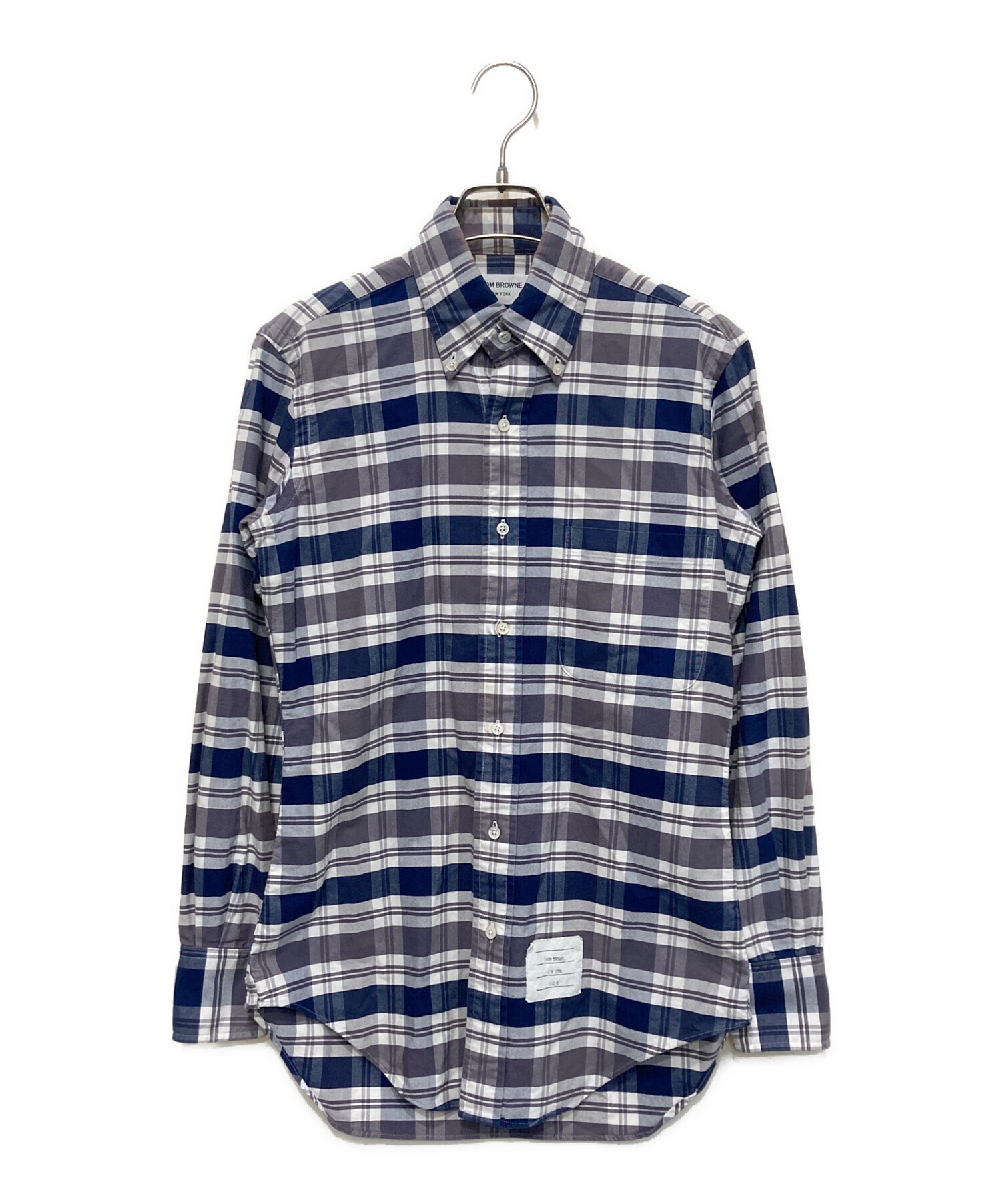 THOM BROWNE トムブラウン　4bar BDシャツ　ホワイト　ネイビー THOM BROWNE トムブラウン 4BAR ボタンダウン シャツ - メルカリ トム