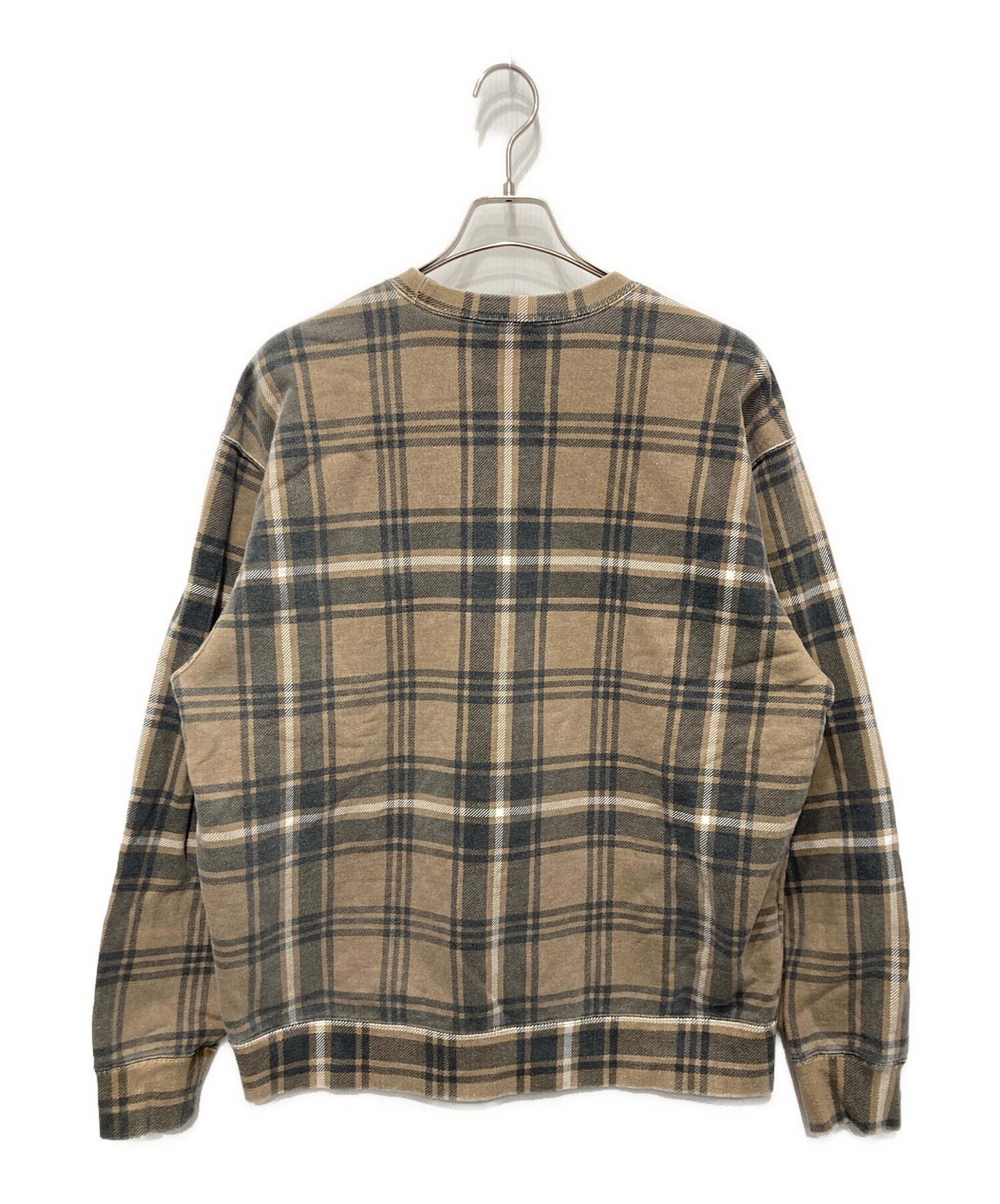 中古・古着通販】Supreme (シュプリーム) PLAID CREWNECK ブラウン 