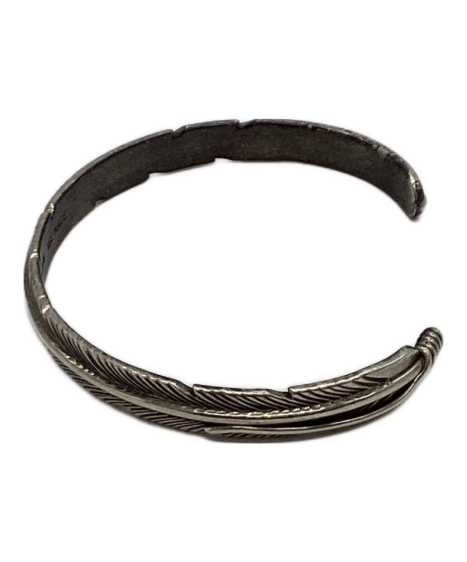 インディアンジュエリー シルバー925 バングル フェザーデザイン❗️48g最終値 中古・古着通販】INDIAN JEWELRY (インディアンジュエリー) フェザー