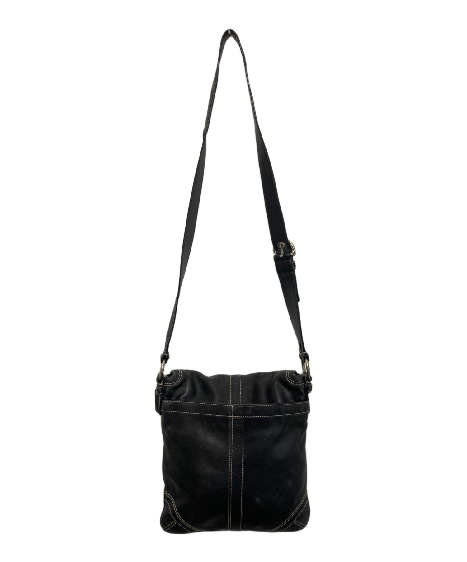 中古・古着通販】COACH (コーチ) バックルレザーショルダーバッグ