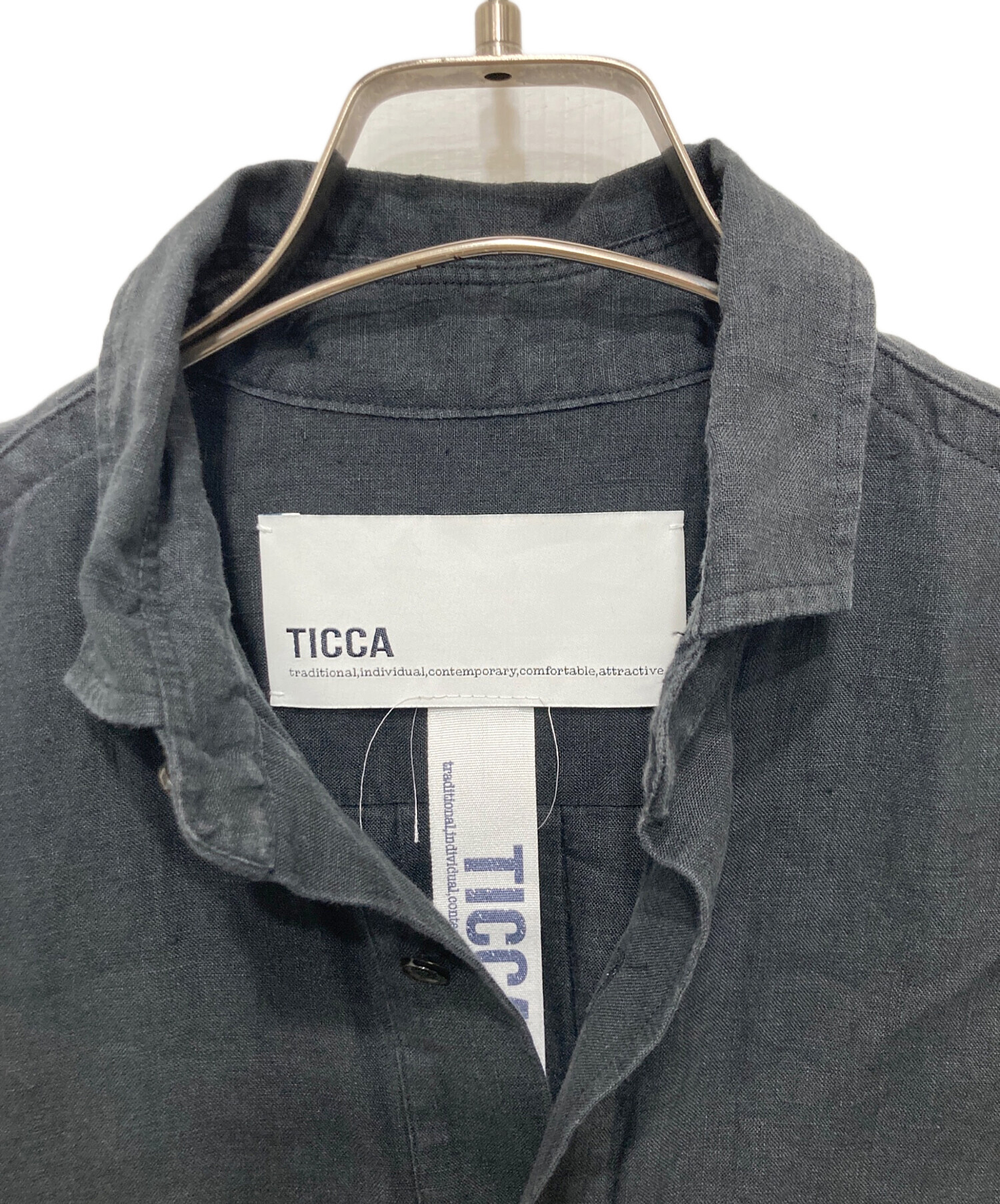中古・古着通販】TICCA (ティッカ) フレンチスリーブシャツ ブラック