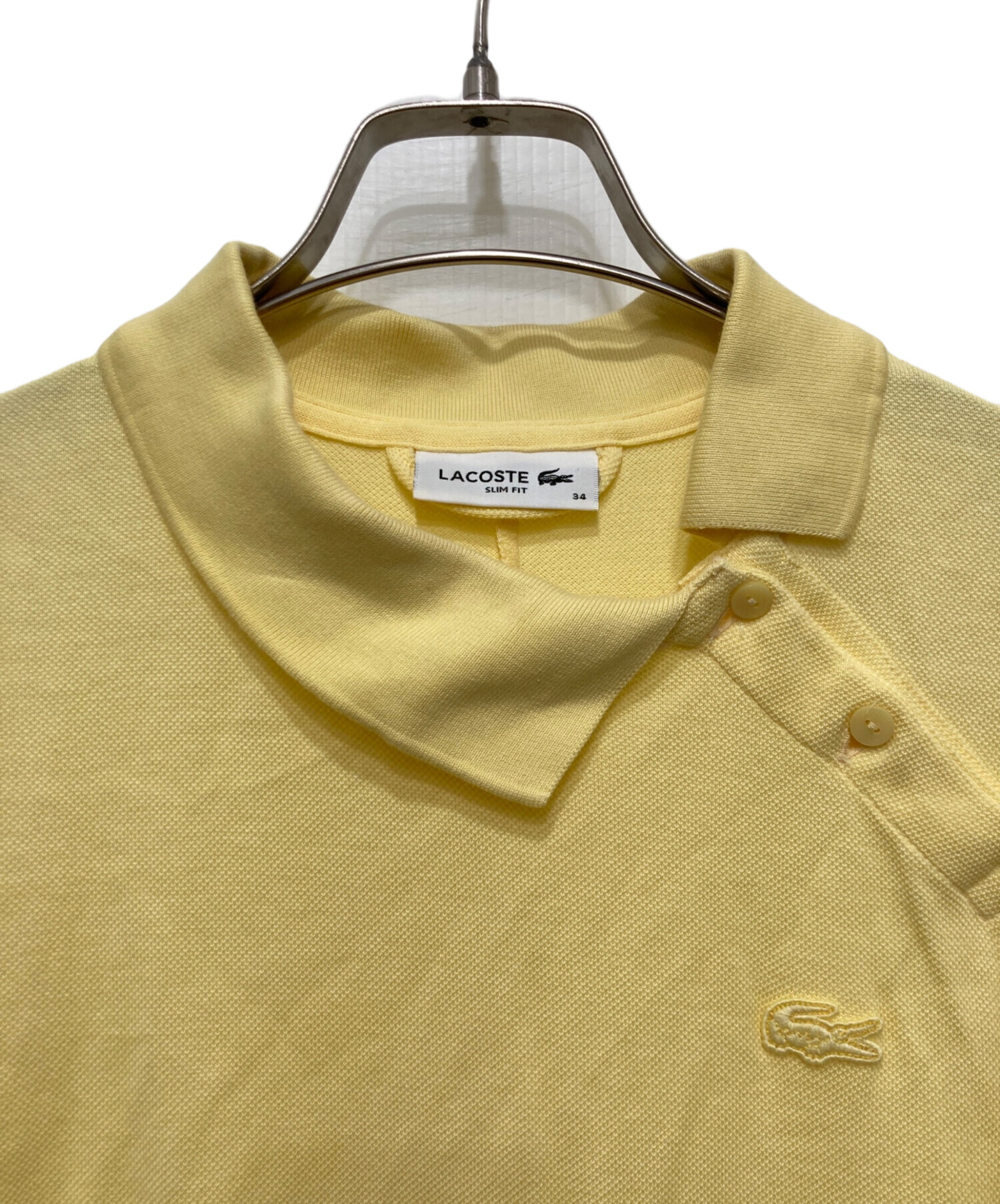 中古・古着通販】LACOSTE (ラコステ) 斜めボタンポロドレス イエロー 