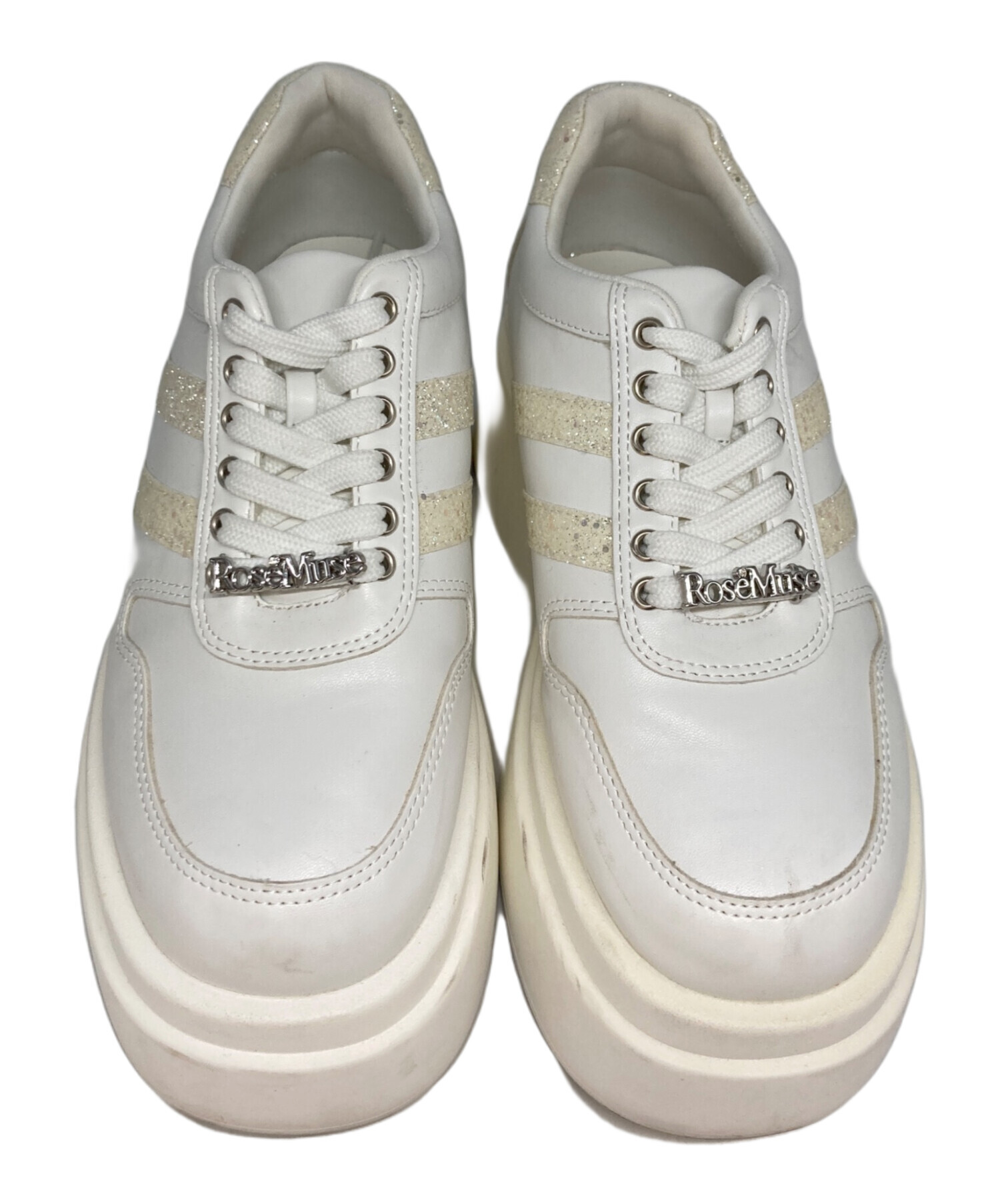 Rosé Muse Glitter Point Sneakers ホワイト