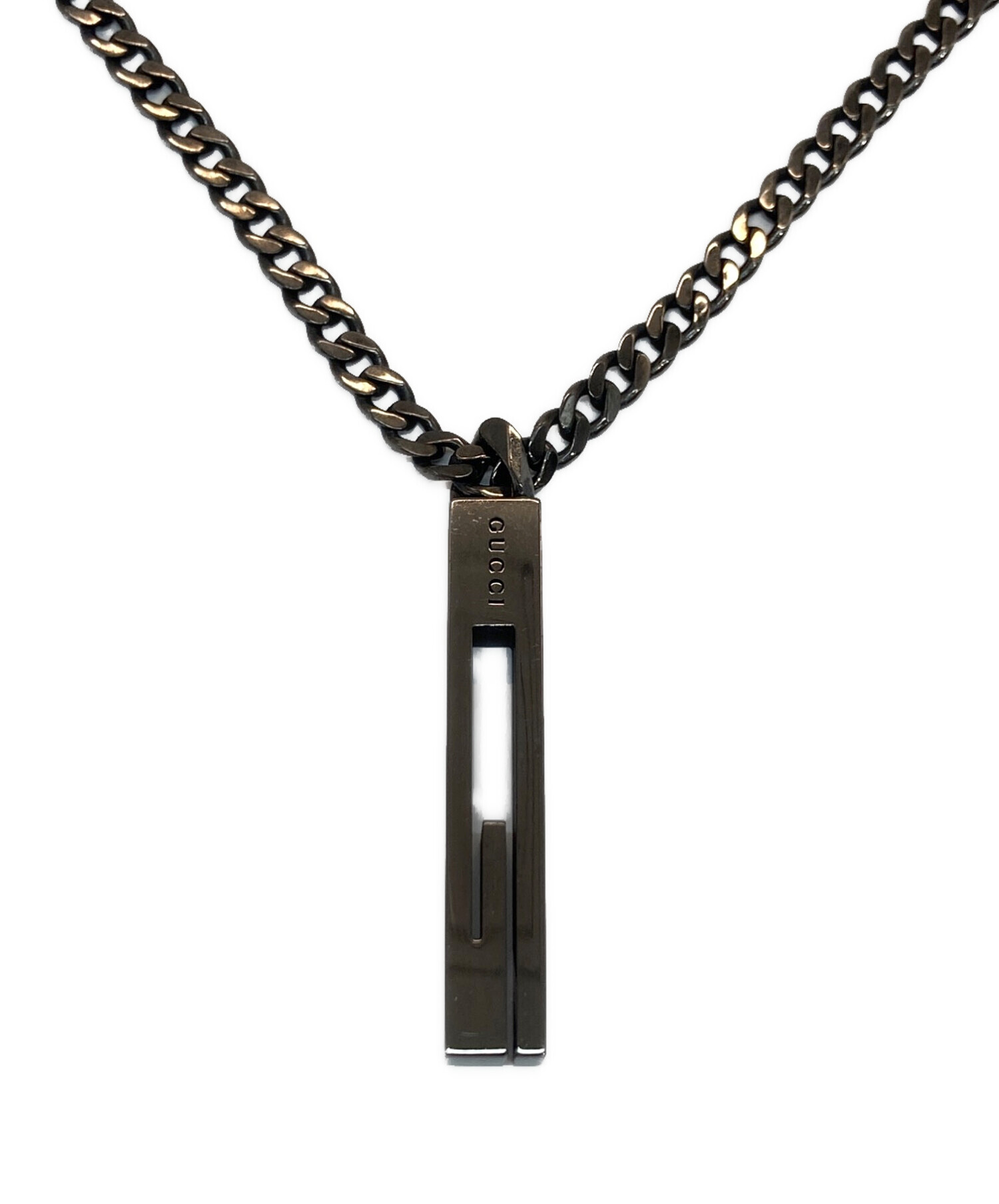 中古・古着通販】GUCCI (グッチ) カットアウトGネックレス ブラック