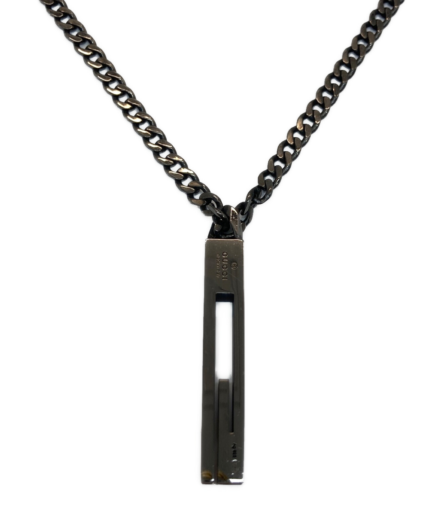 中古・古着通販】GUCCI (グッチ) カットアウトGネックレス ブラック