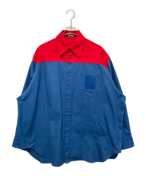 新品未使用　RAF SIMONS　バイカラーオーバーサイズシャツ　M　ブラック 中古・古着通販】RAF SIMONS (ラフシモンズ) オーバーサイズ バイ