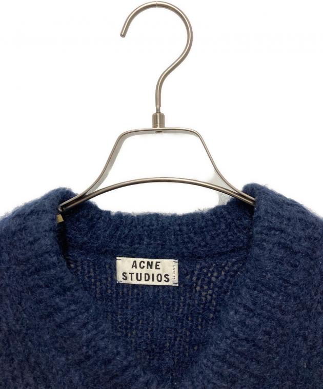 Acne Studios ネイビー クロップドニット 中古・古着通販】Acne studios (アクネ ストゥディオズ) モヘヤニット