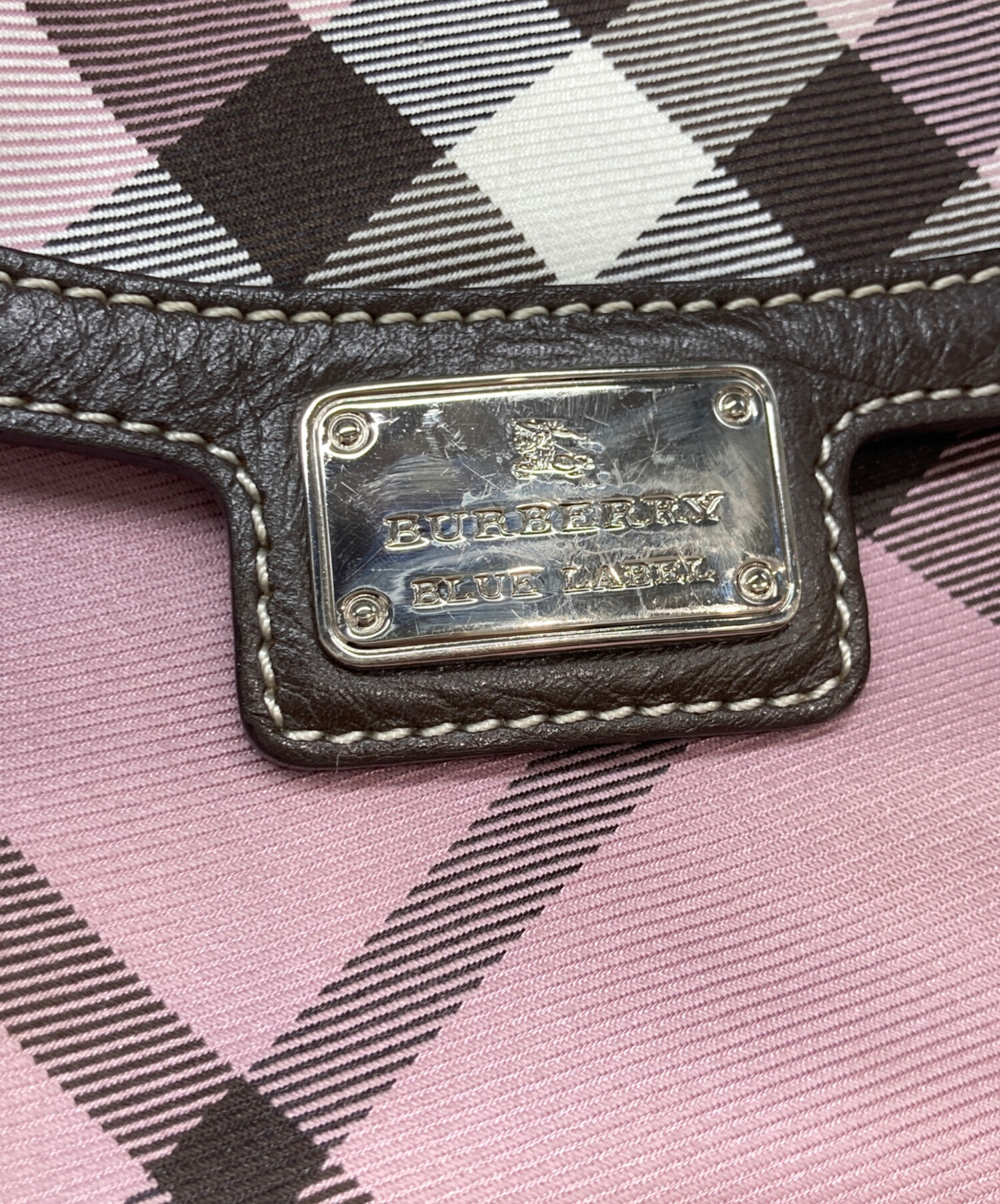 BLUE LABEL ショルダーバッグ チェック柄 ピンク 中古・古着通販 