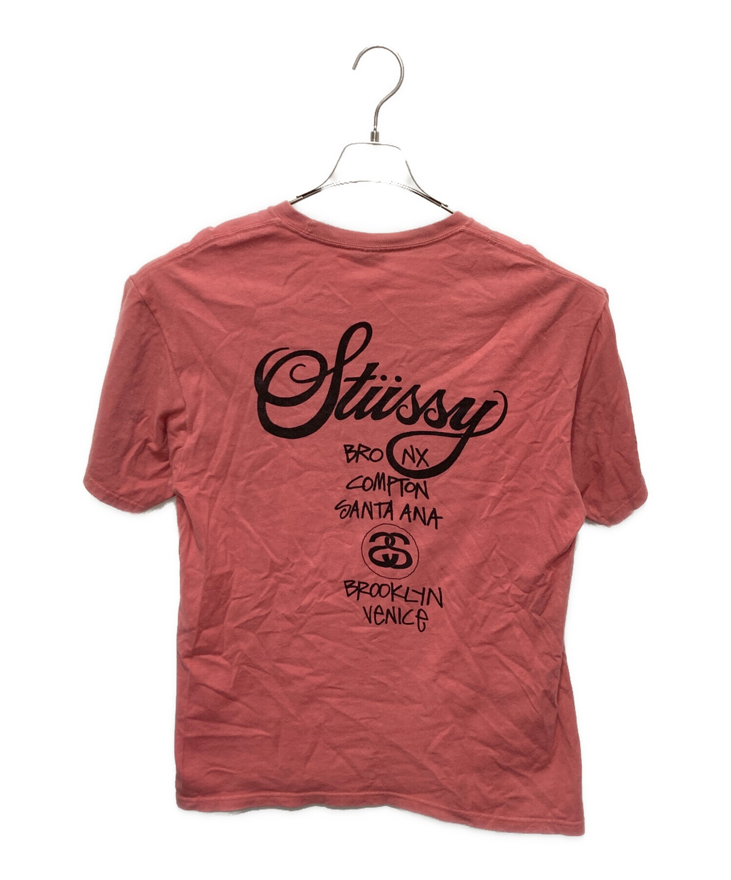 中古・古着通販】stussy (ステューシー) プリントTシャツ ピンク