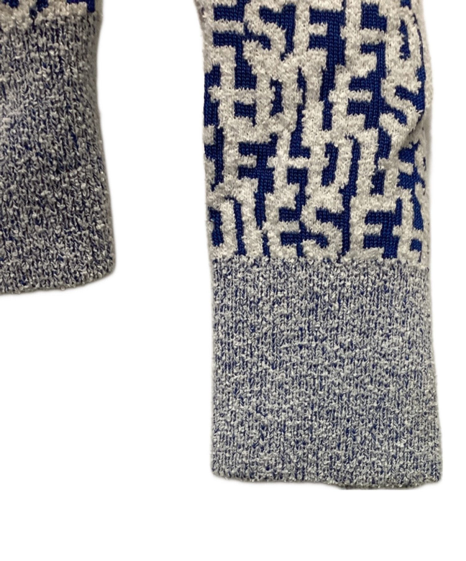 中古・古着通販】DIESEL (ディーゼル) ロゴ総柄ジップアップニット