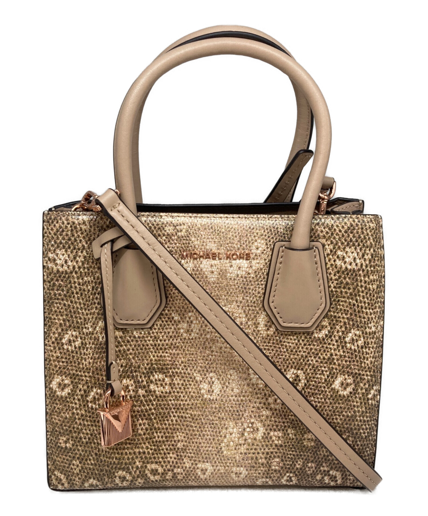 中古・古着通販】MICHAEL KORS (マイケル・コース) 型押し2WAYバッグ 中古・古着通販】MICHAEL KORS (マイケル・コース) 型押し2WAYバッグ