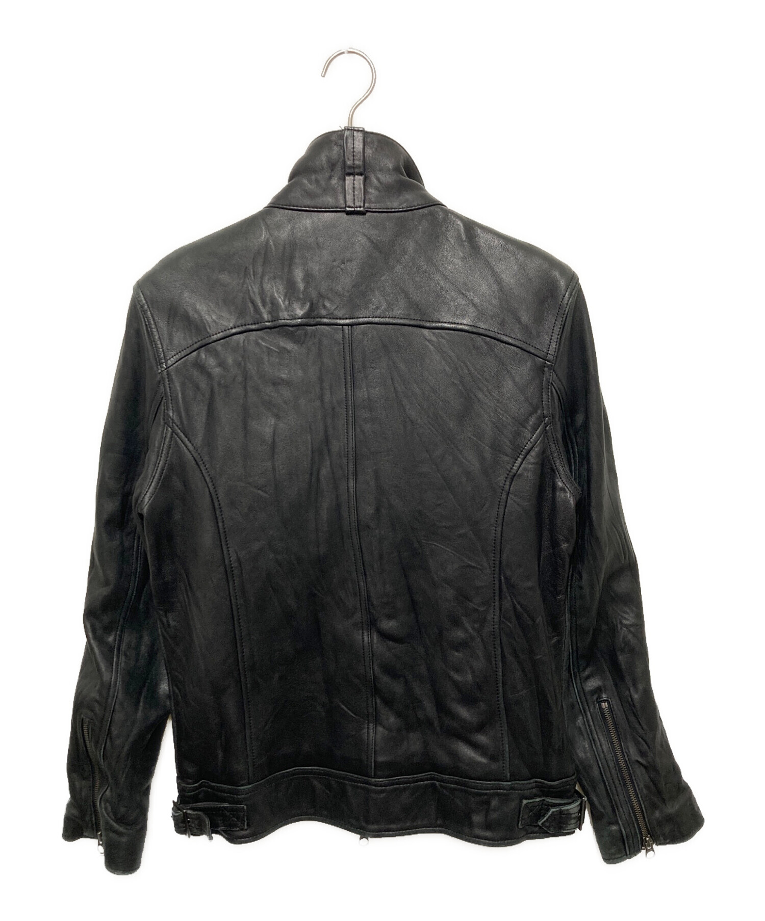 【JACKROSE】新古品　美品　アウター　レザージャケット黒　背中にロゴあり JACKROSE】新古品 美品 アウター レザージャケット黒 背中にロゴあり