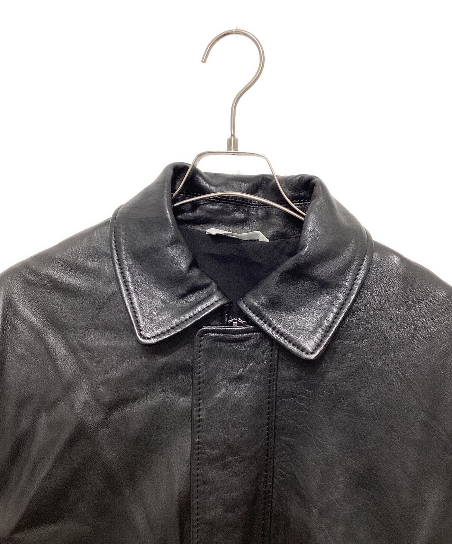 中古・古着通販】ZARA (ザラ) A-2レザーフライトジャケット ブラック