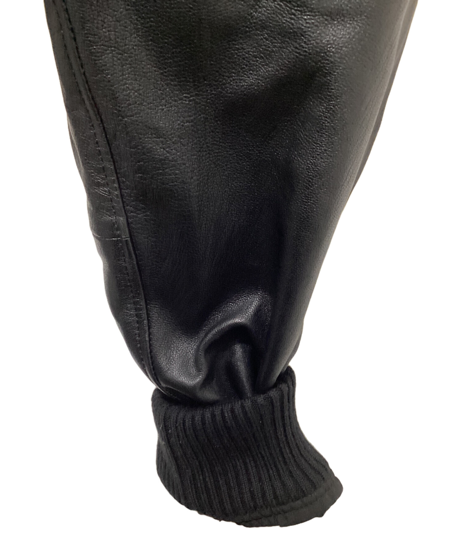 中古・古着通販】ZARA (ザラ) A-2レザーフライトジャケット ブラック