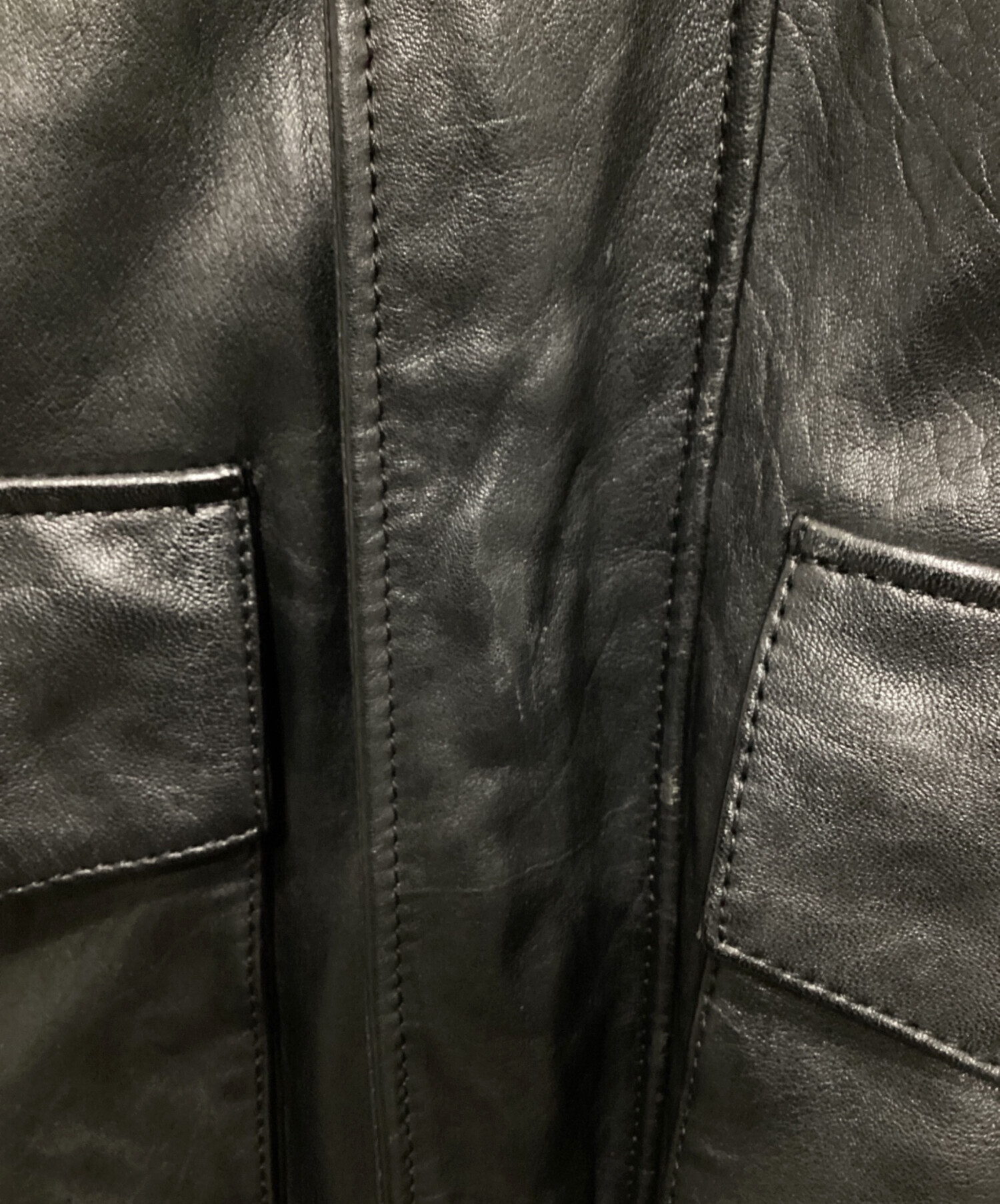 中古・古着通販】ZARA (ザラ) A-2レザーフライトジャケット ブラック