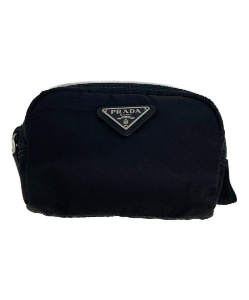 PRADAプラダ　Re-Nylon ポーチ 中古・古着通販】PRADA (プラダ) RE-NYLONポーチ ブラック｜ブランド