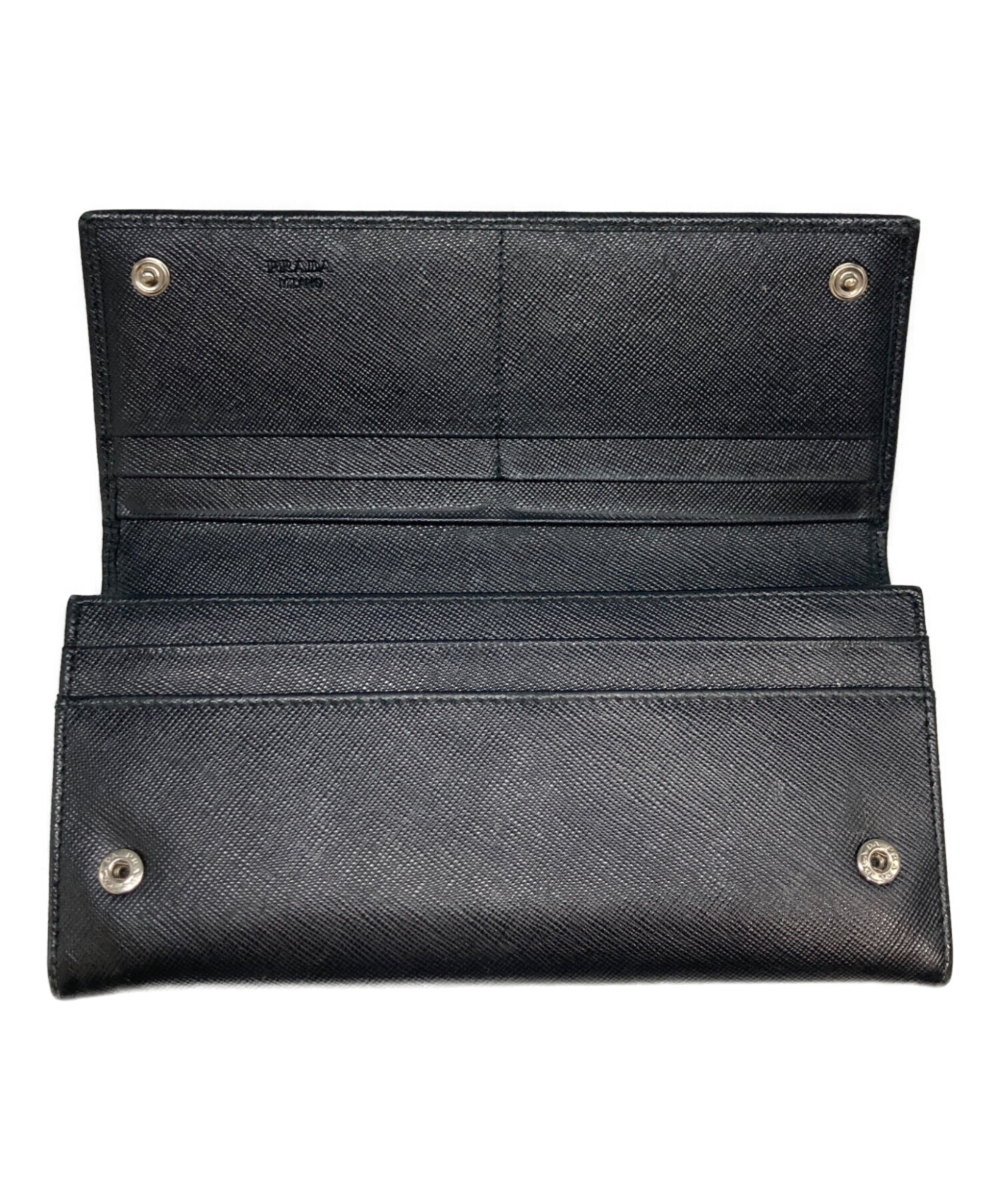 中古・古着通販】PRADA (プラダ) 2つ折り財布 ブラック｜ブランド