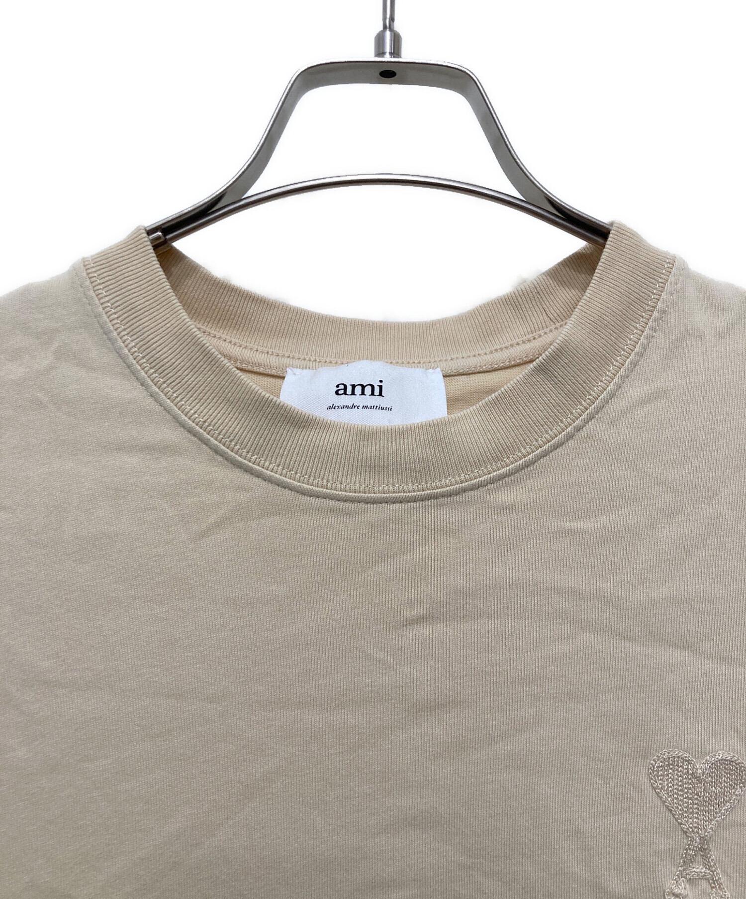 中古・古着通販】AMI PARIS (アミ パリス) ハートロゴTシャツ ベージュ 