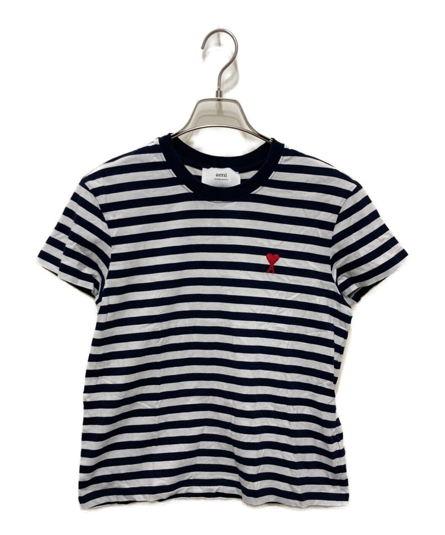 タグ付き未使用　Ami Paris ボーダーTシャツ　S 中古・古着通販】AMI PARIS (アミ パリス) ハートロゴ刺繍ボーダーT