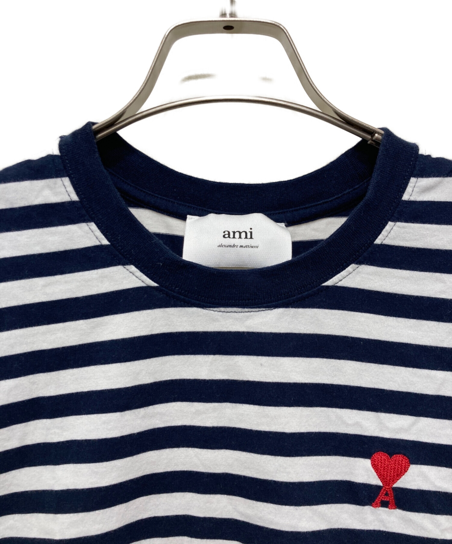 タグ付き未使用　Ami Paris ボーダーTシャツ　S 中古・古着通販】AMI PARIS (アミ パリス) ハートロゴ刺繍ボーダーT
