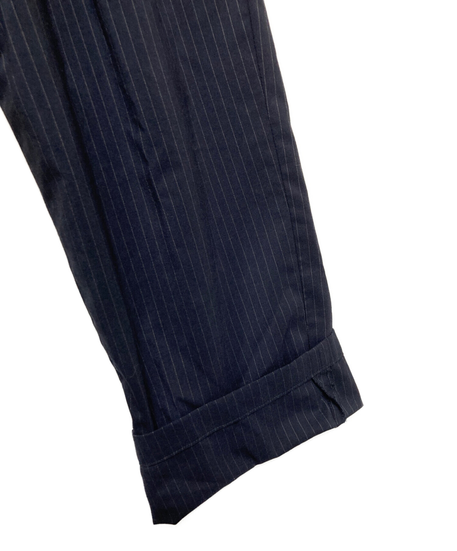 中古・古着通販】NEAT (ニート) 2タックストライプスラックス ネイビー