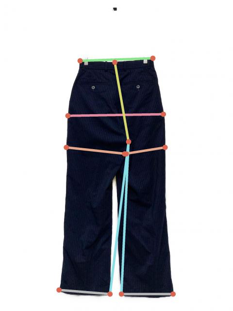 中古・古着通販】NEAT (ニート) 2タックストライプスラックス ネイビー