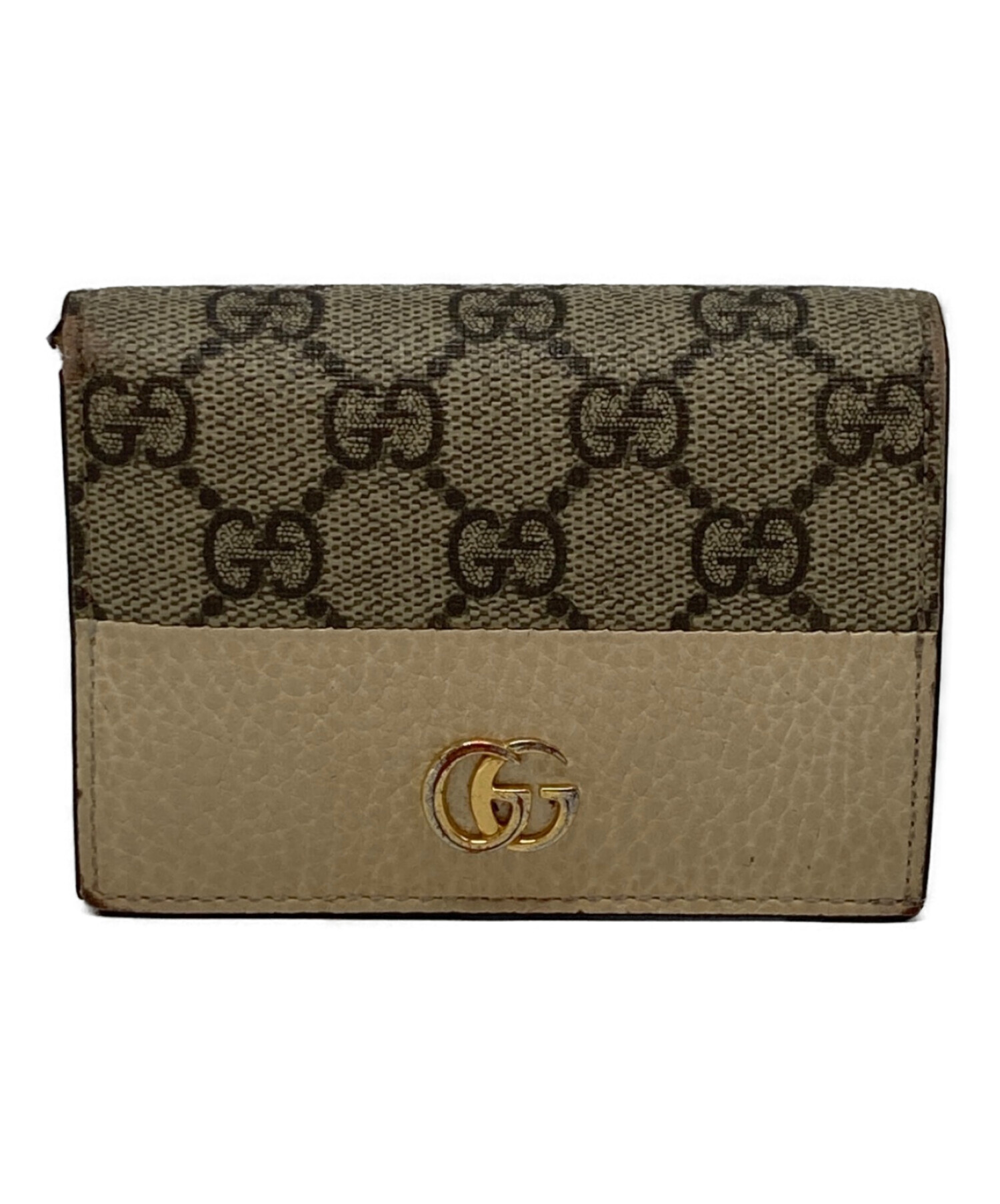 中古・古着通販】GUCCI (グッチ) GGマーモント 2つ折り財布 アイボリー