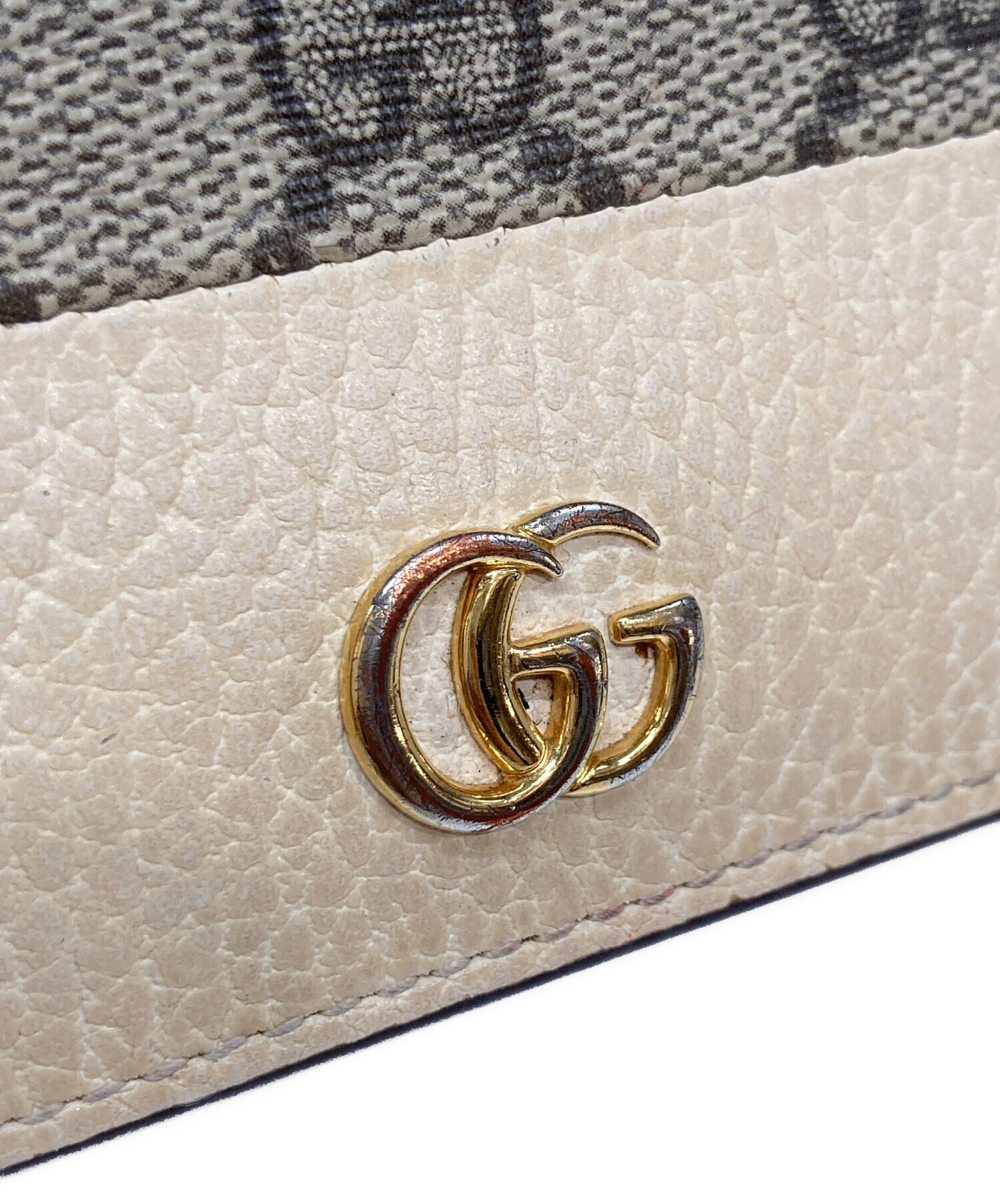 中古・古着通販】GUCCI (グッチ) GGマーモント 2つ折り財布 アイボリー