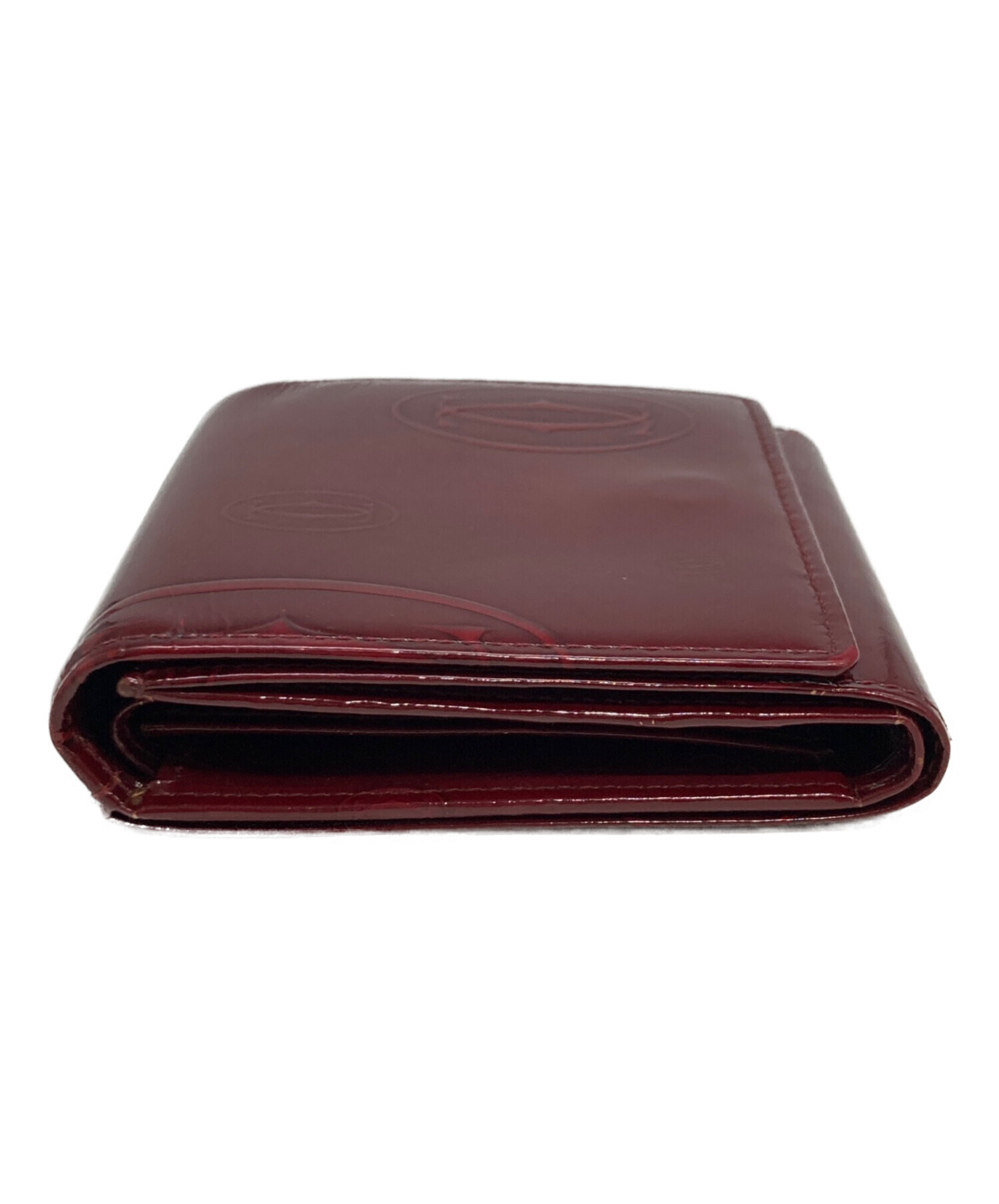 中古・古着通販】Cartier (カルティエ) 3つ折り財布 レッド｜ブランド