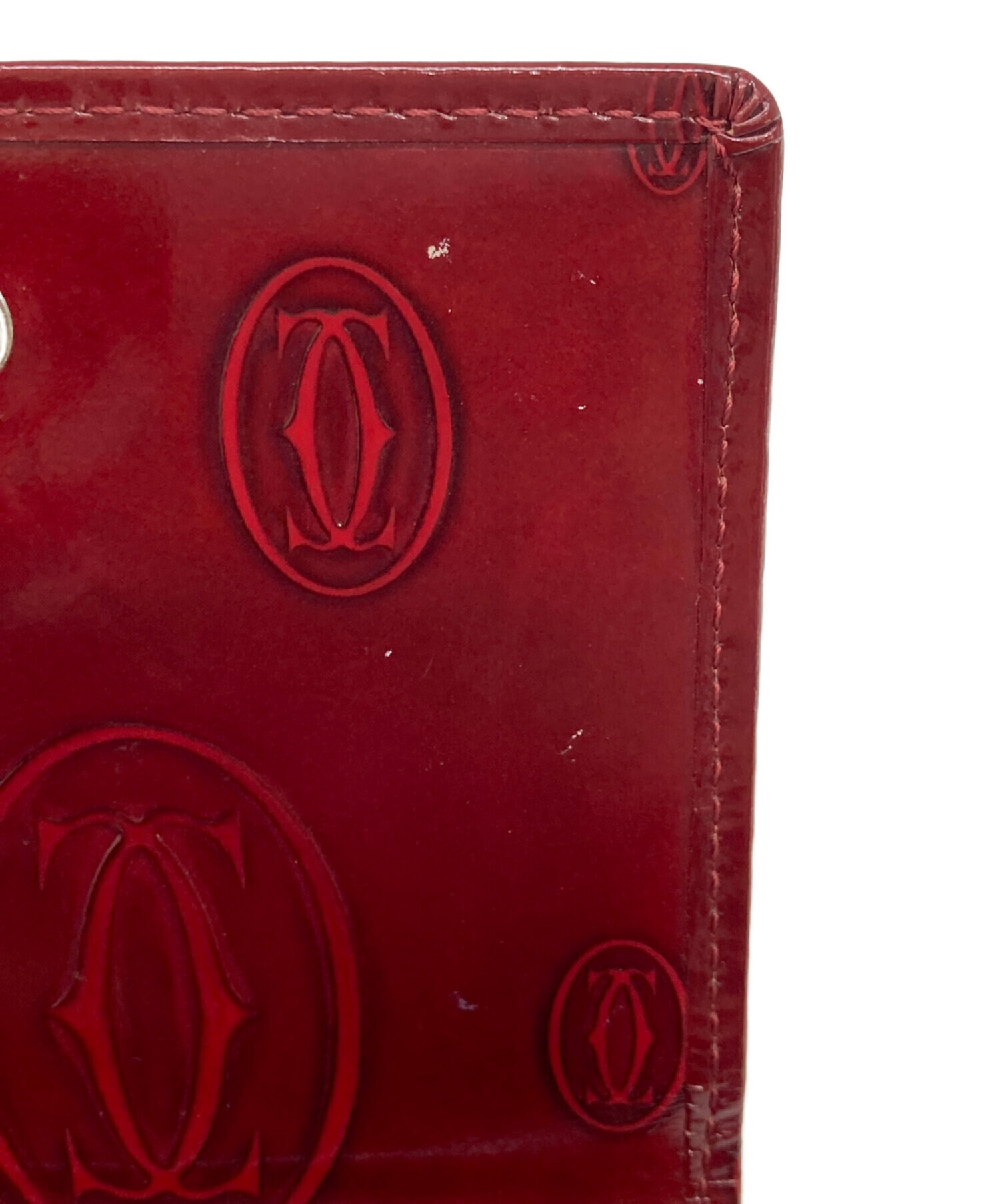 未使用美品 カルティエ 折り財布 中古・古着通販】Cartier (カルティエ) 3つ折り財布 レッド｜ブランド