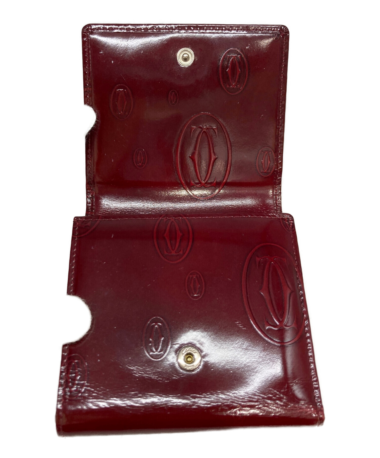 中古・古着通販】Cartier (カルティエ) 3つ折り財布 レッド｜ブランド
