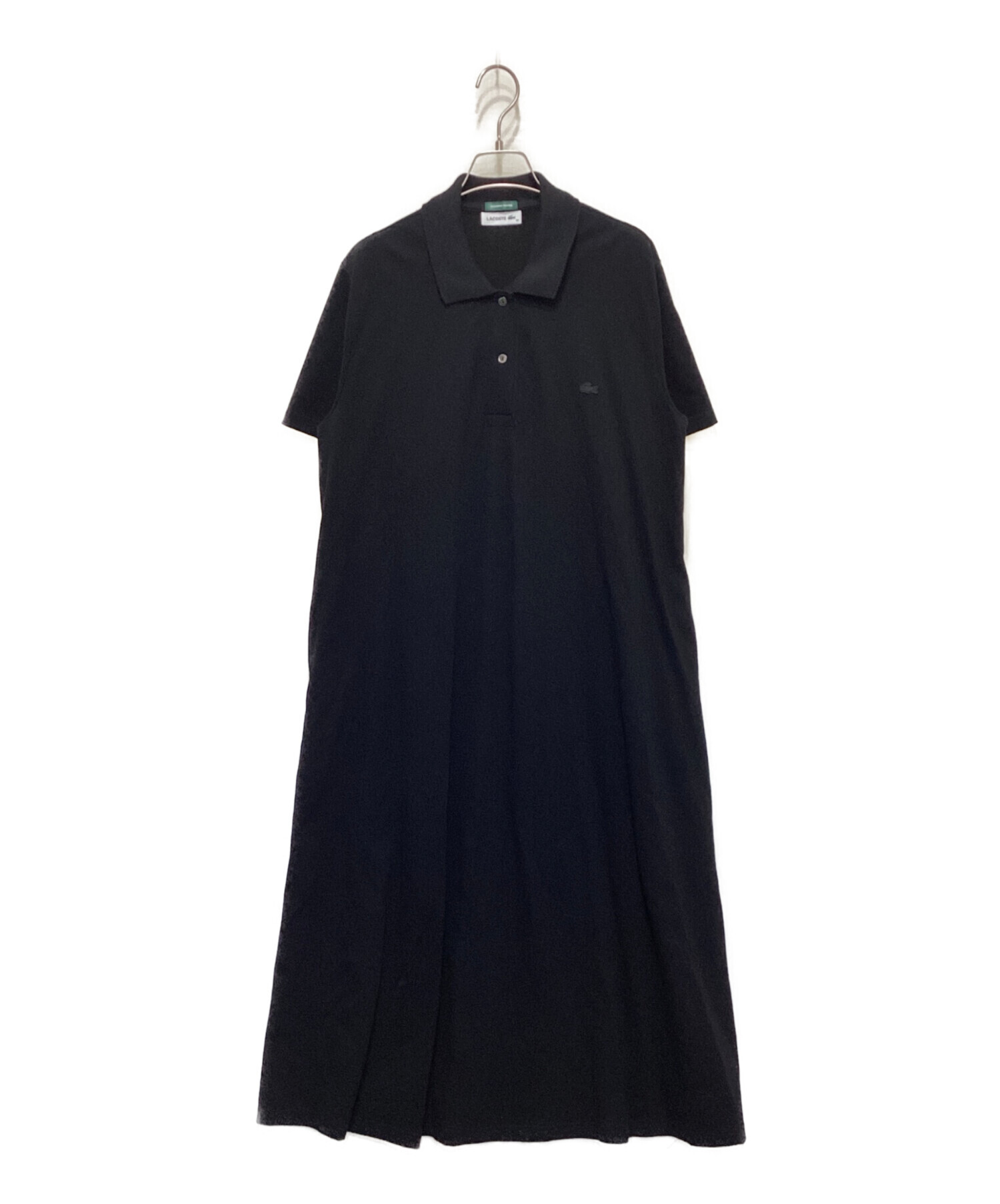 タグ付き新品　LACOSTE ブラックポロシャツ生地ワンピース 36サイズ 中古・古着通販】LACOSTE (ラコステ) ポロシャツワンピース ブラック